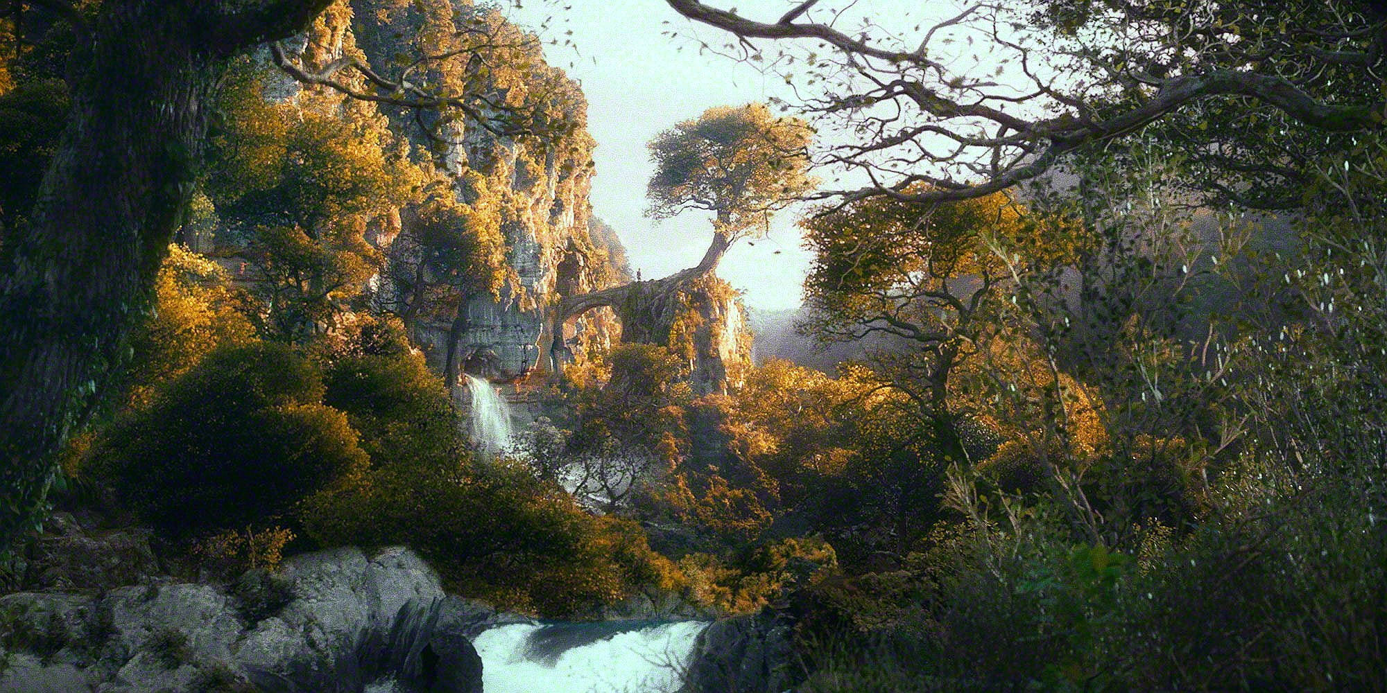 Lord Of The Rings Landscape, forest, waterfall, Full HD Desktop Wallpaper