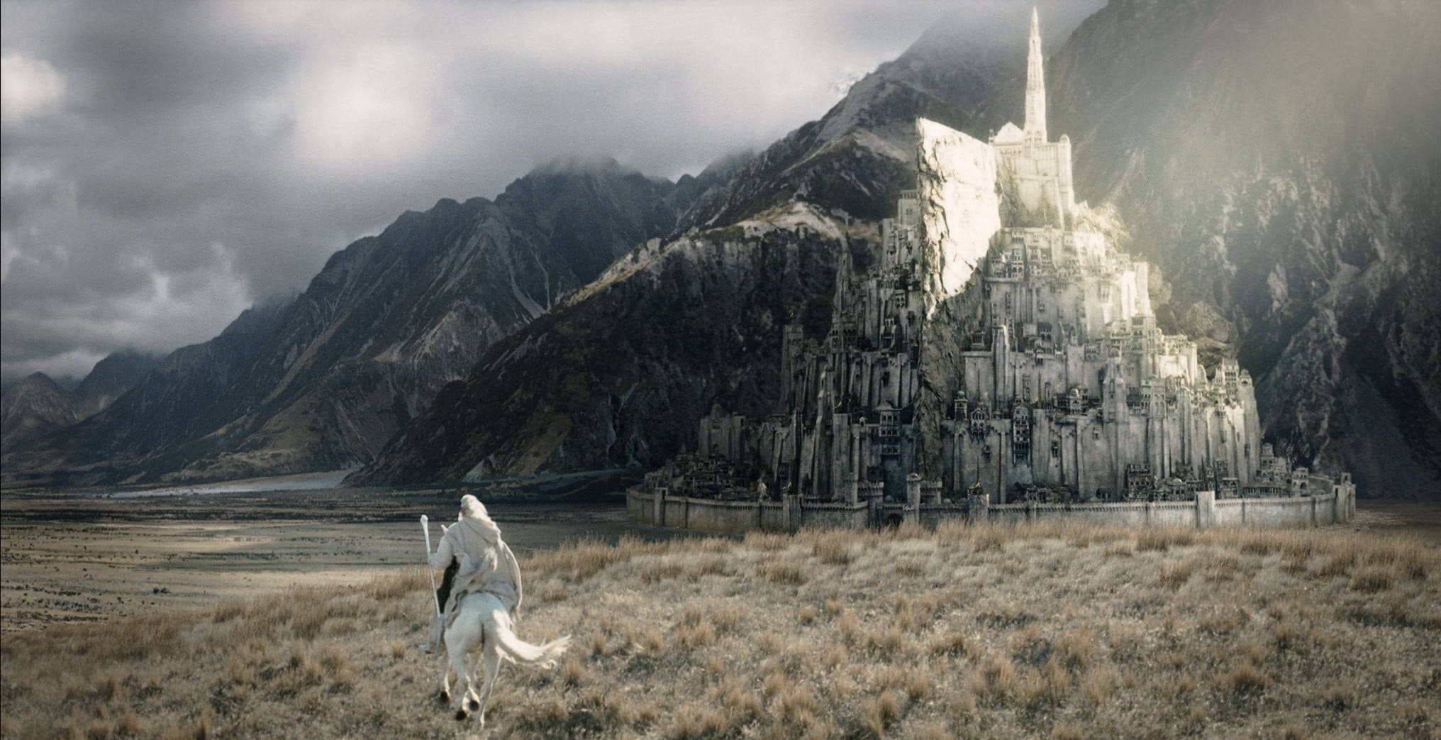 Lord Of The Rings Landscape, white horse, barren plain, Full HD Desktop Wallpaper