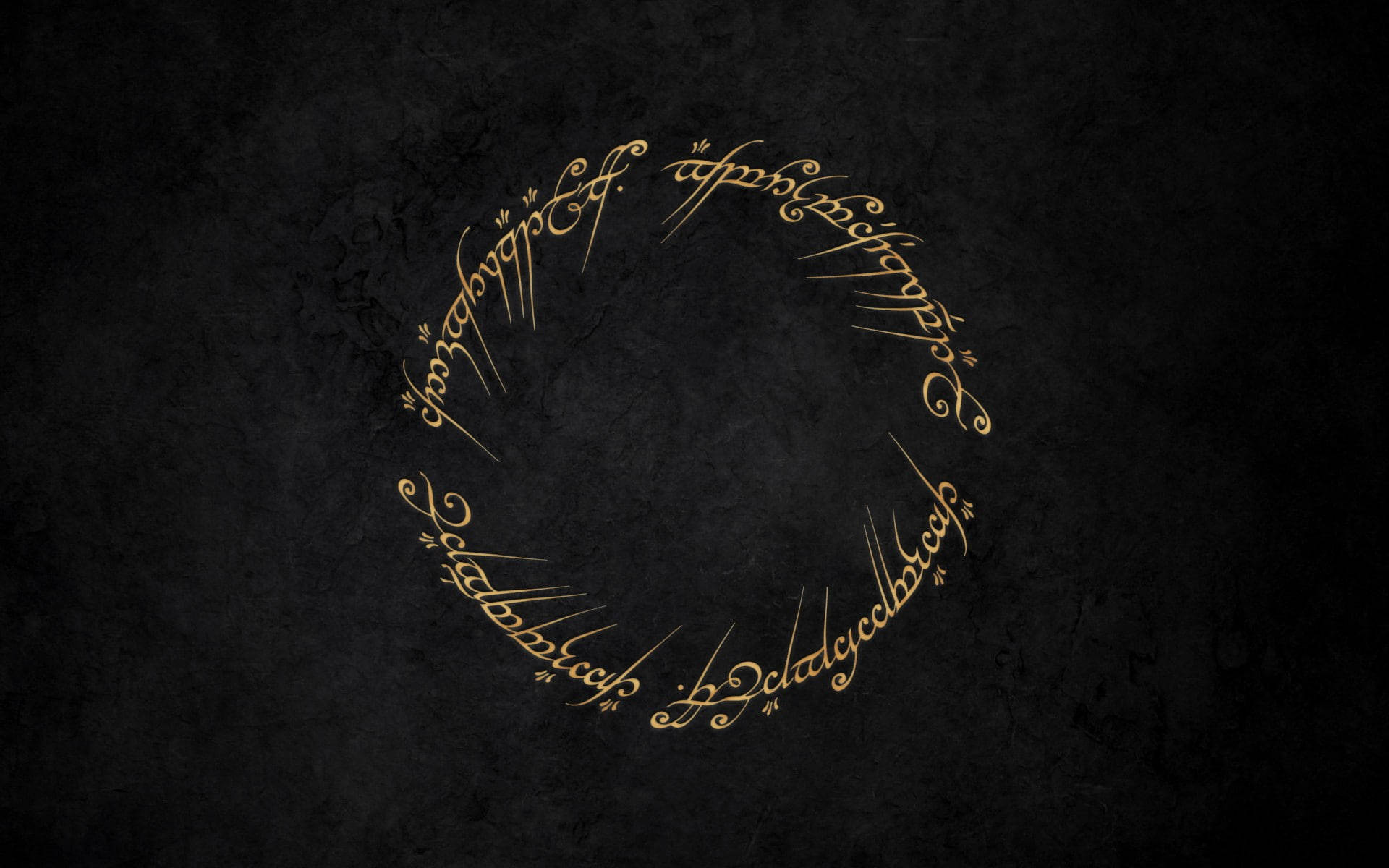 Lord Of The Rings Landscape, golden elvish script, circular ring, Full HD Desktop Wallpaper