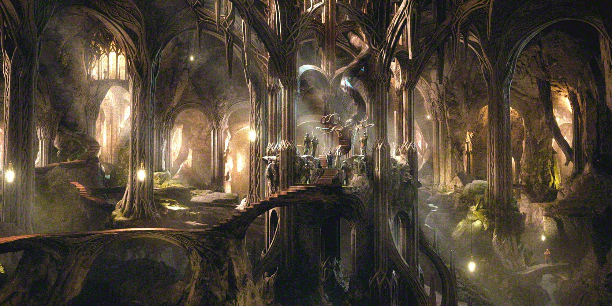 Lord Of The Rings Landscape, cathedral-like cavern, towering tree roots, Full HD Desktop Wallpaper