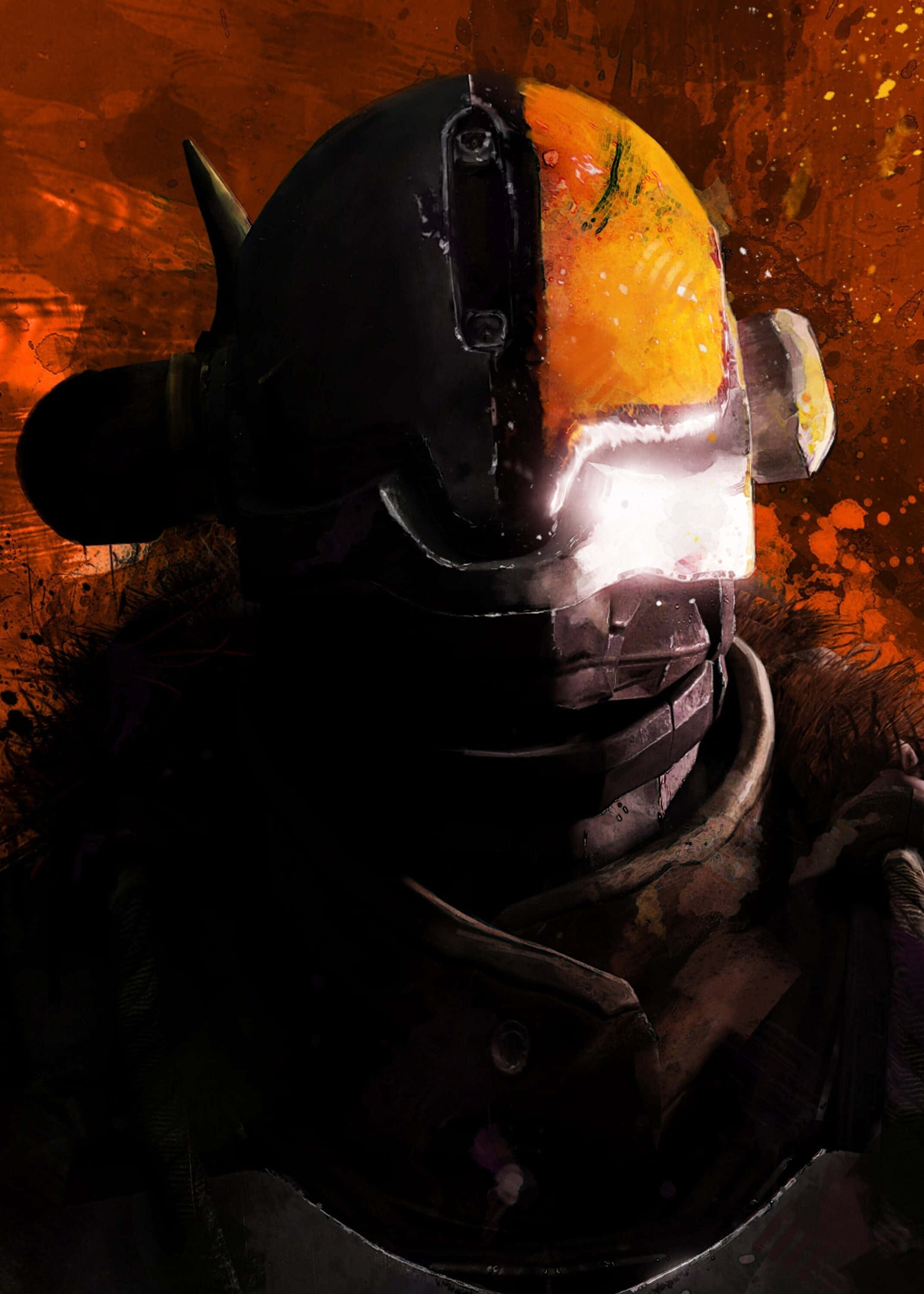 Lord Shaxx, helmet, glowing white visor, 2K Phone Wallpaper