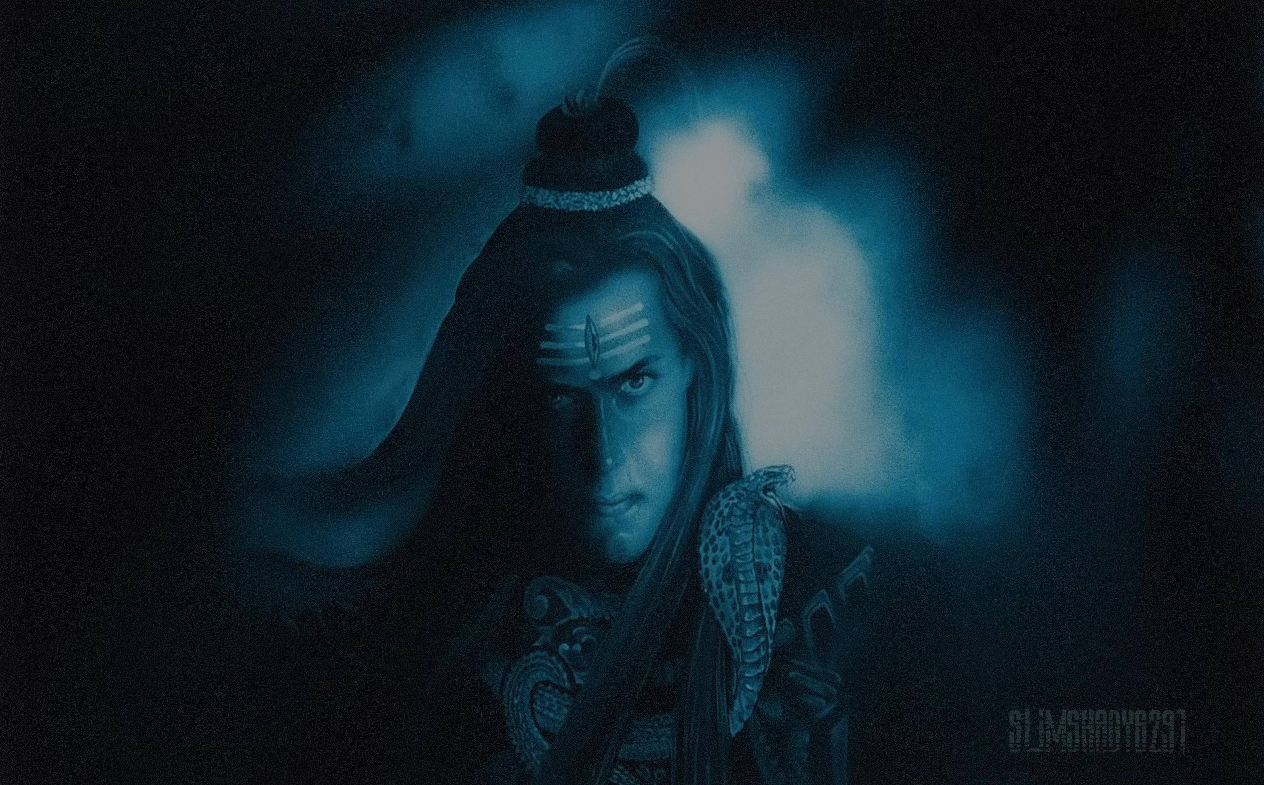 Lord Shiva, 4K, blue, Full HD Desktop Wallpaper