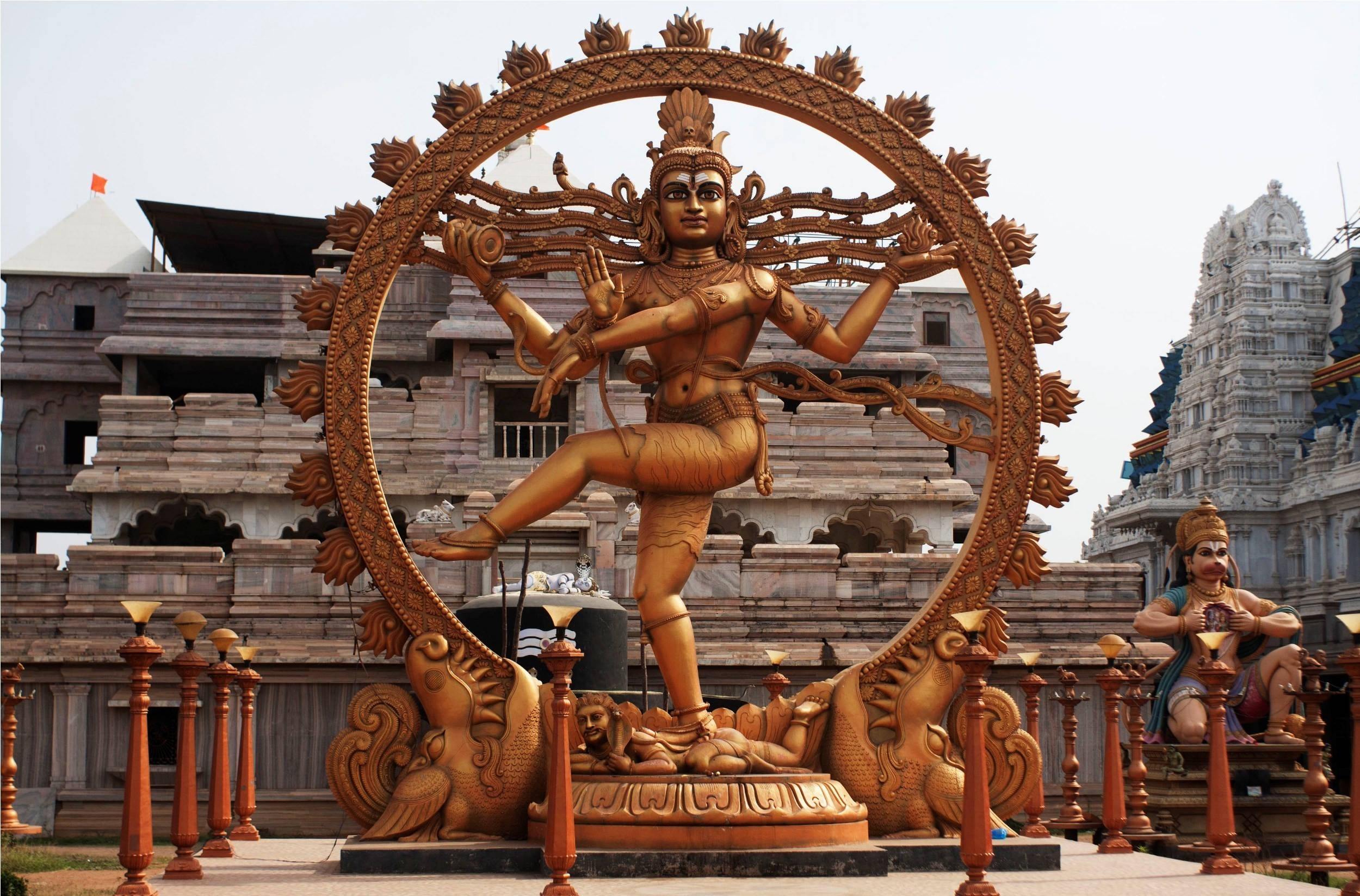 Lord Shiva, 4K, gold, Full HD Desktop Wallpaper