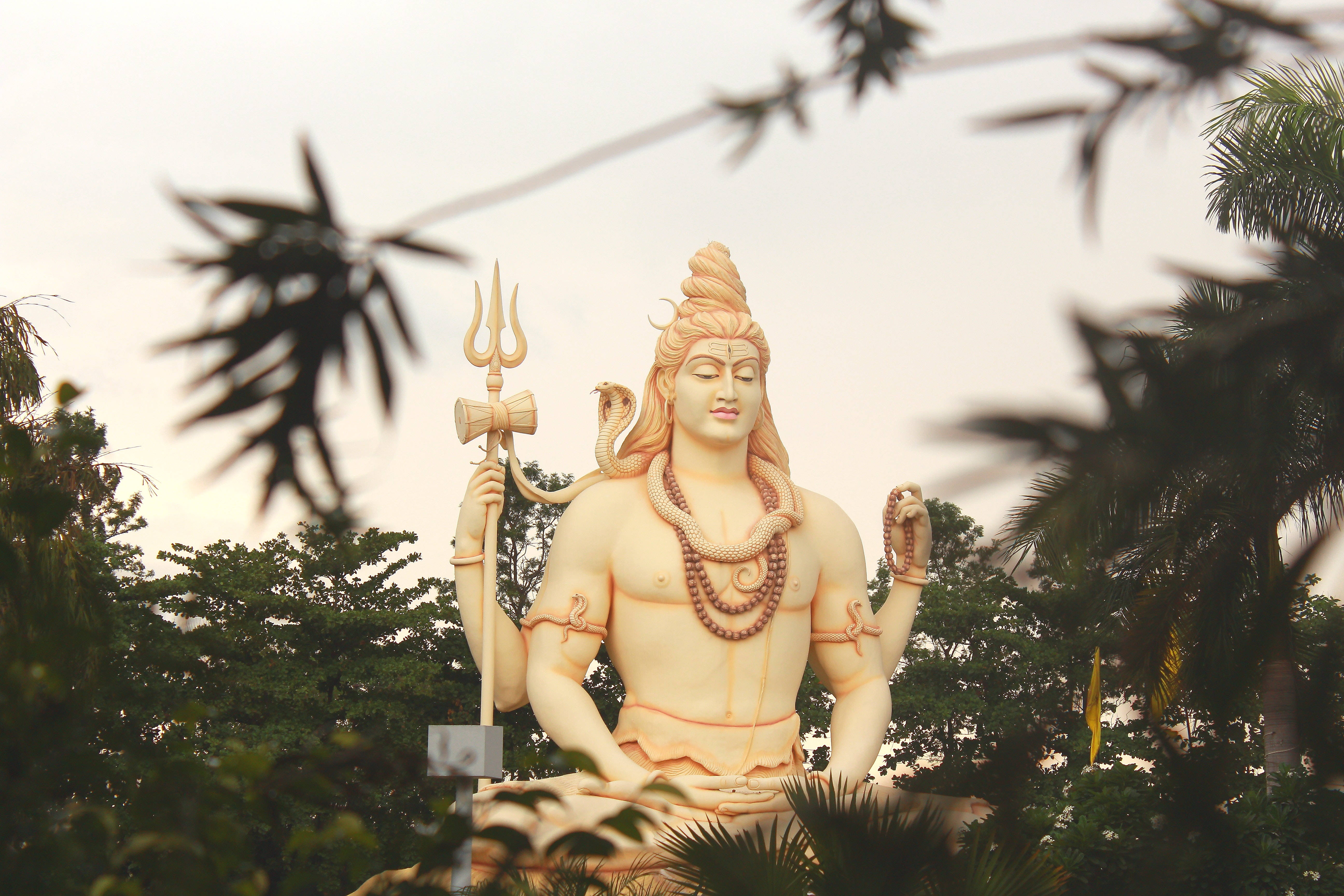 Lord Shiva, 8K, beige statue, 5K Desktop Wallpaper