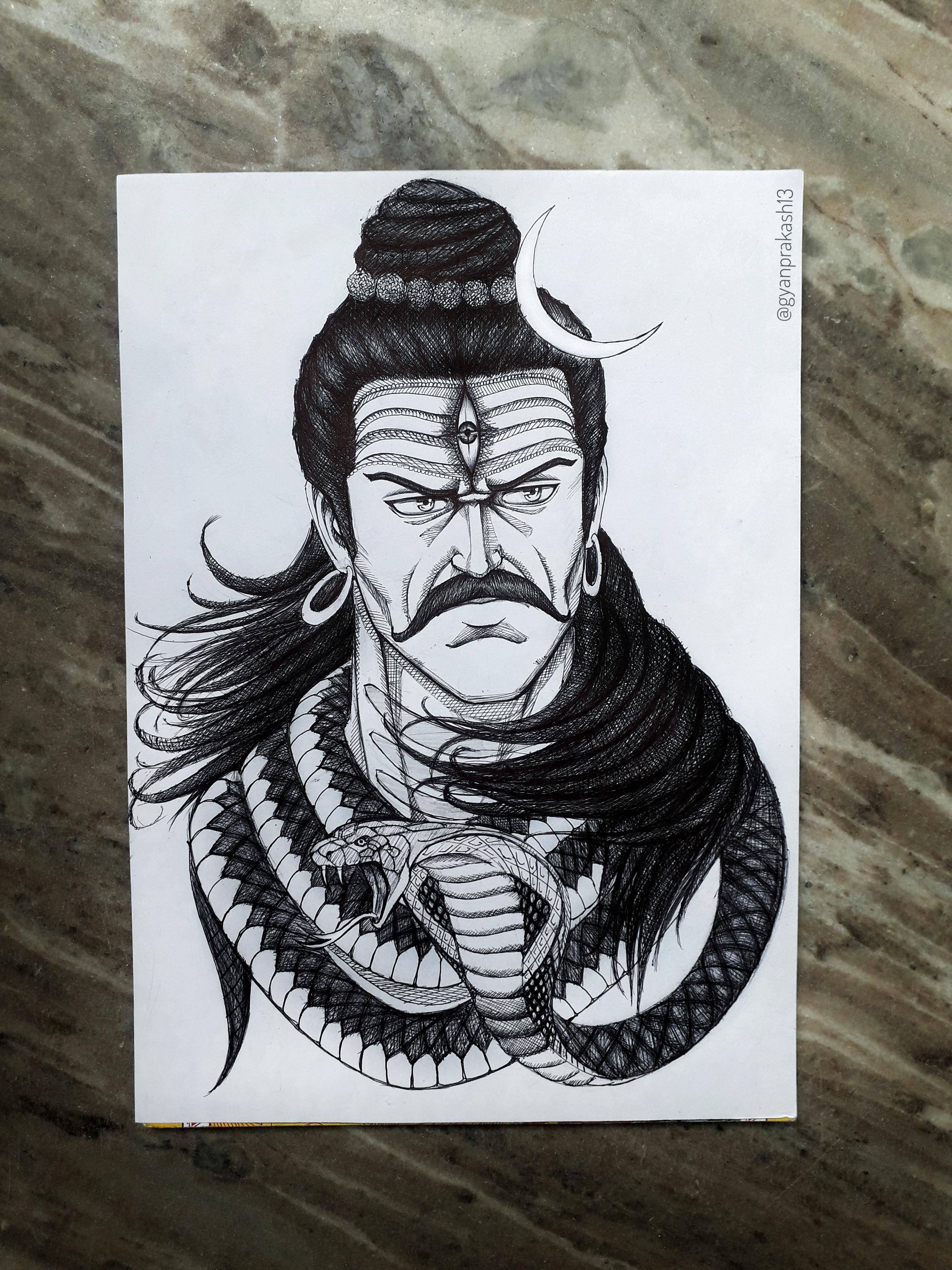 Lord Shiva, angry, crescent moon, 4K Phone Wallpaper