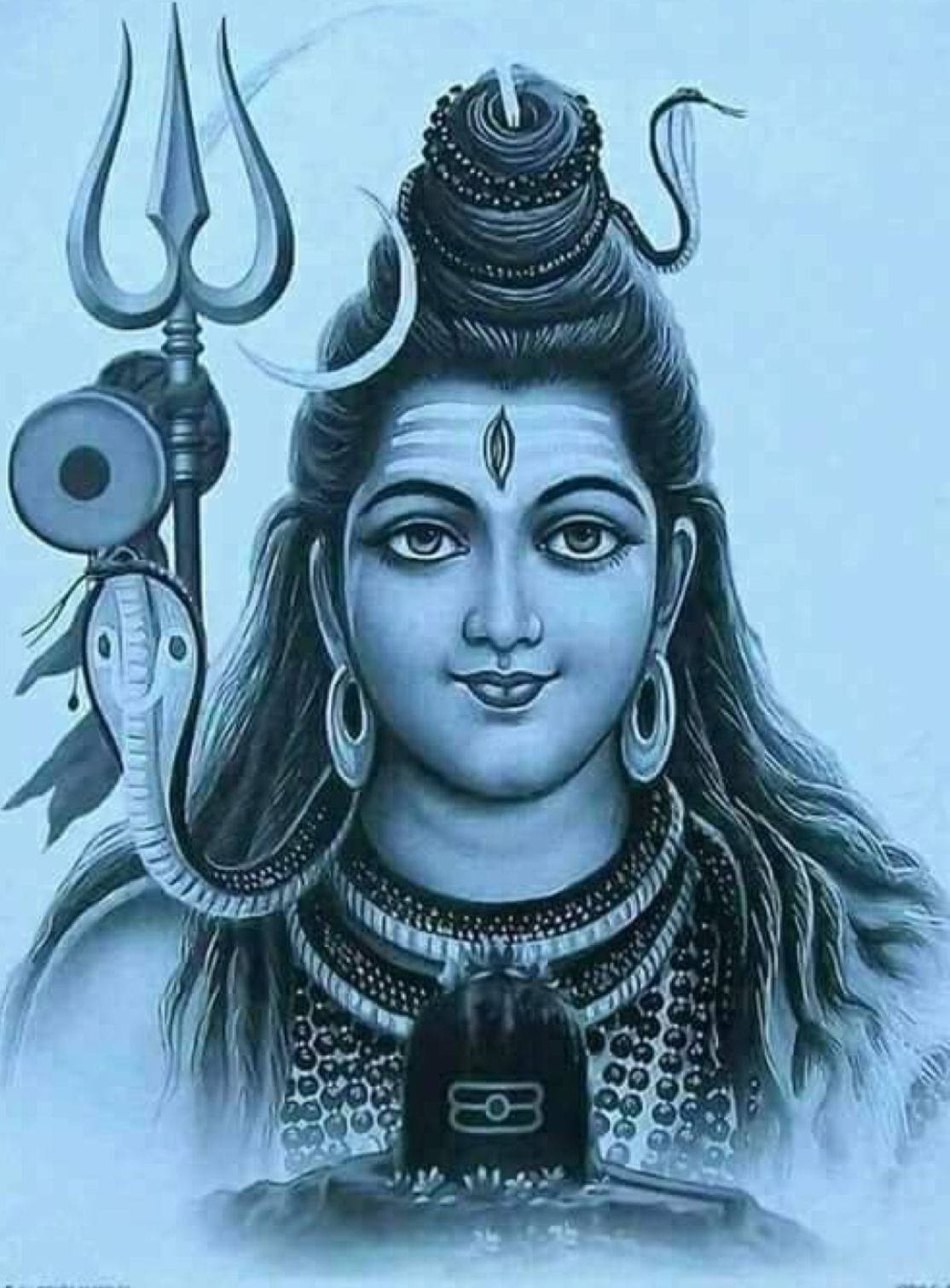 Lord Shiva, black snake, trident, HD Phone Wallpaper
