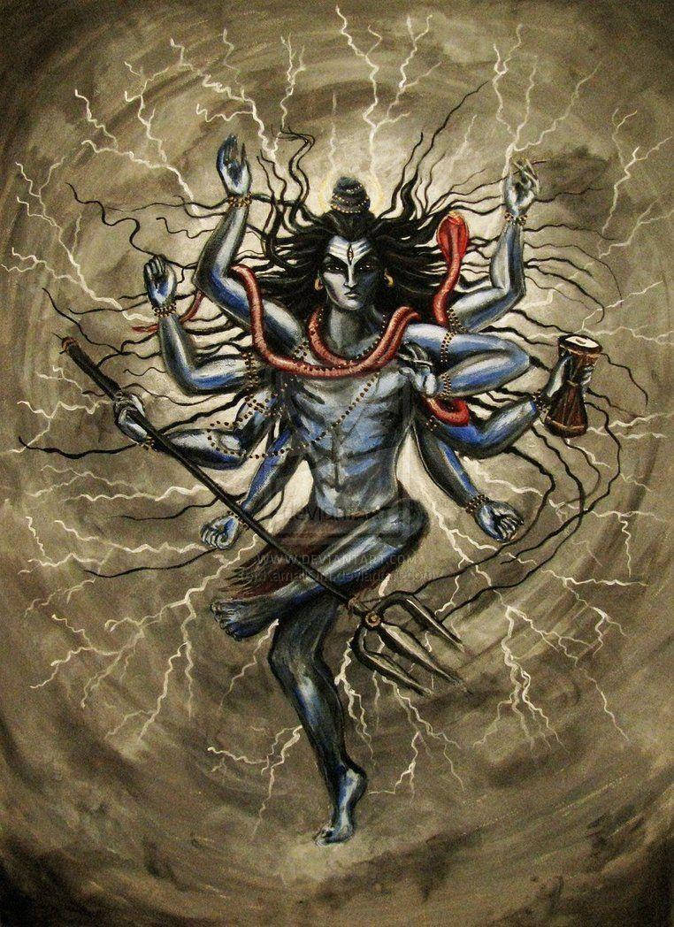 silver lord shiva angry, many hands, blue-skinned, SD Phone Wallpaper