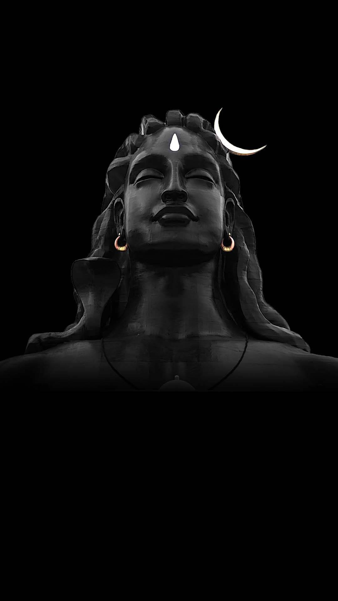 Dark Lord Shiva HD, Shiva, crescent moon crown, Full HD Phone Wallpaper