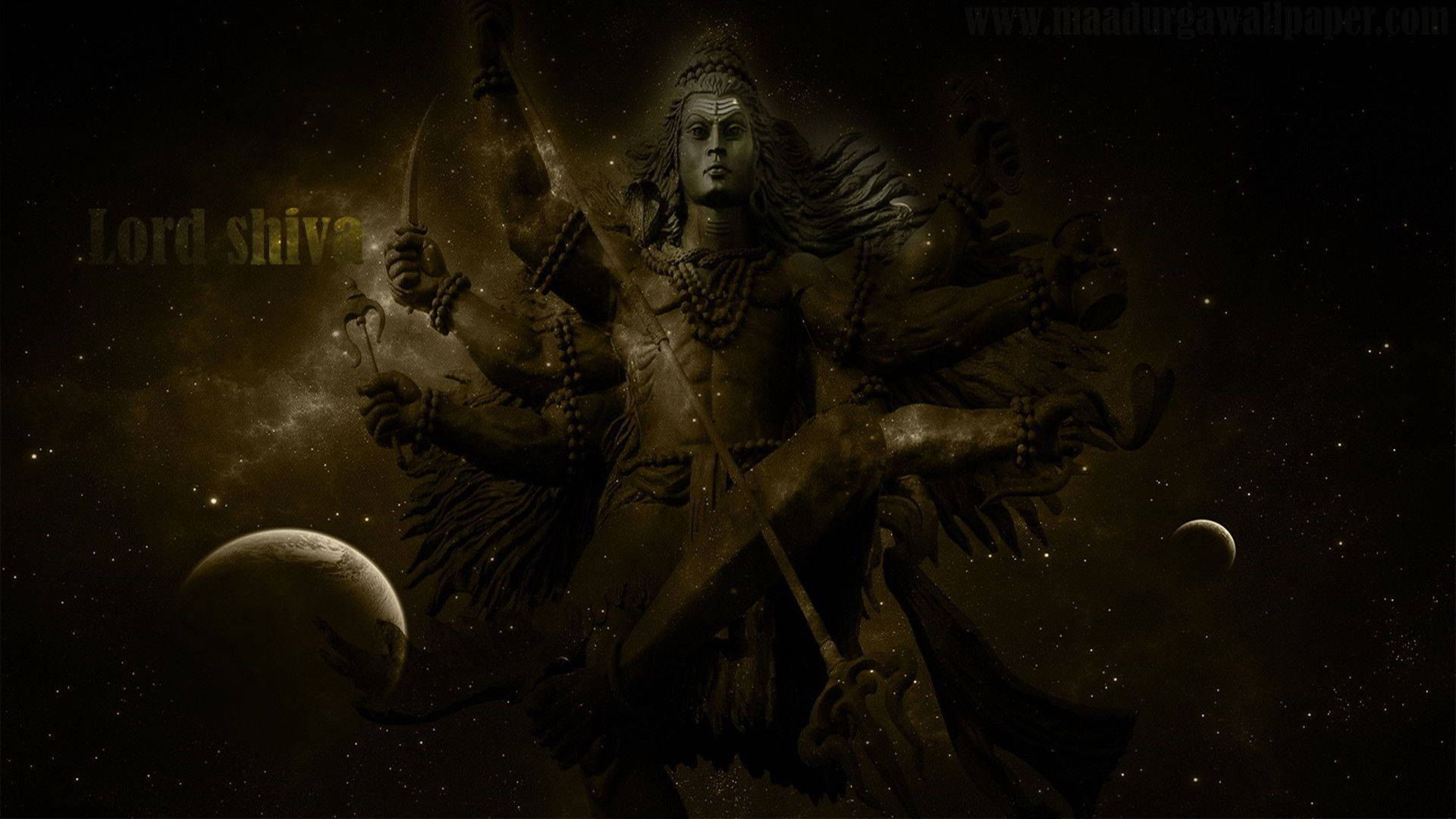 Lord Shiva, multiple arms, trident, Full HD Desktop Wallpaper