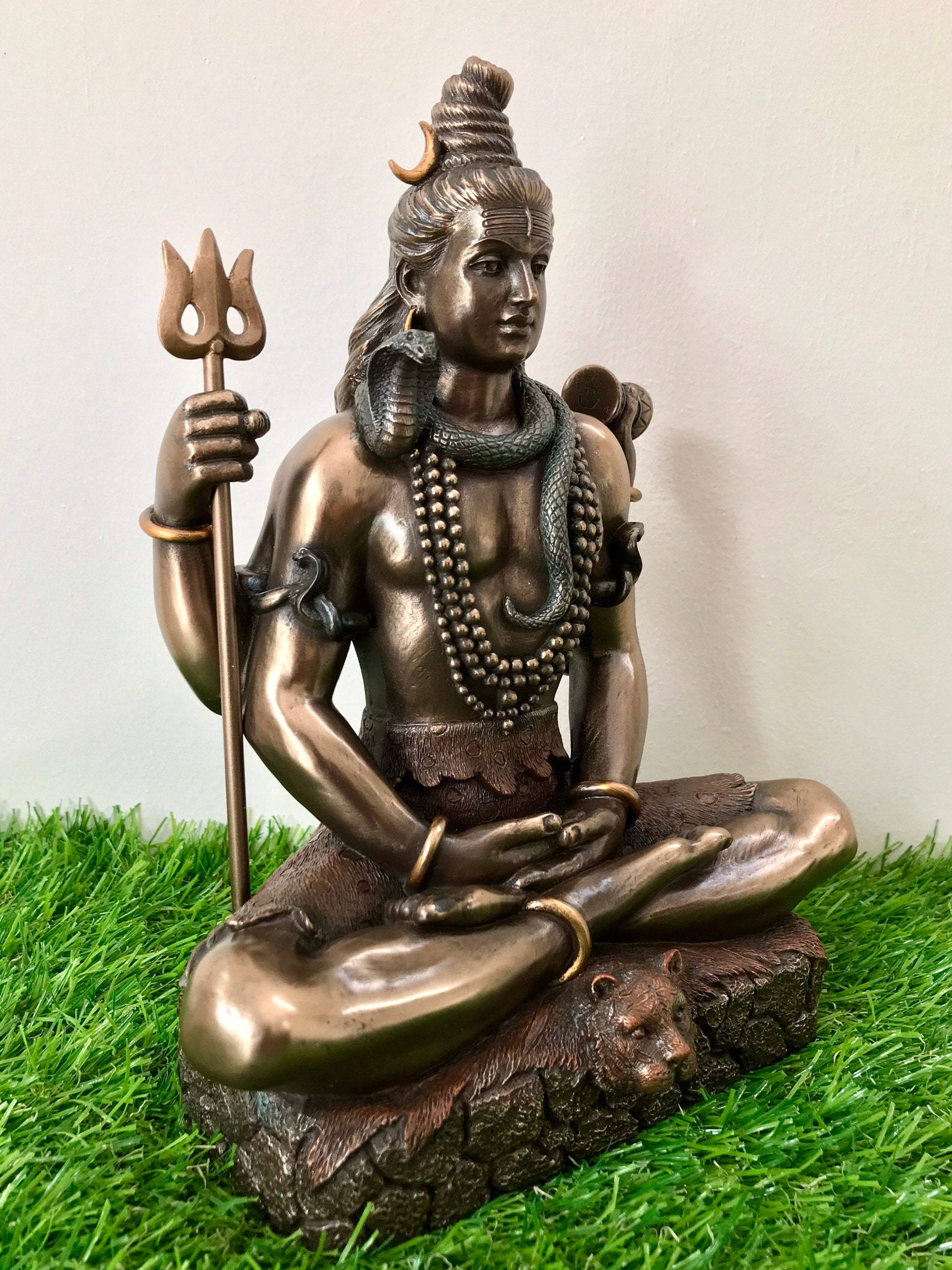 Lord Shiva, bronze sculpture, tiger head, Full HD Phone Wallpaper