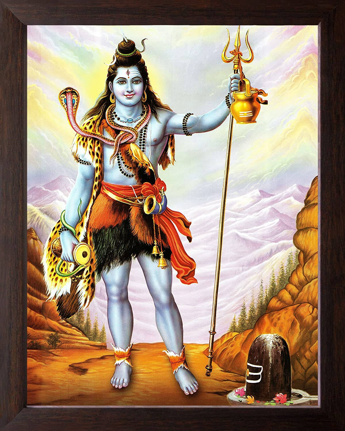 Lord Shiva, blue-skinned, trident, HD Phone Wallpaper