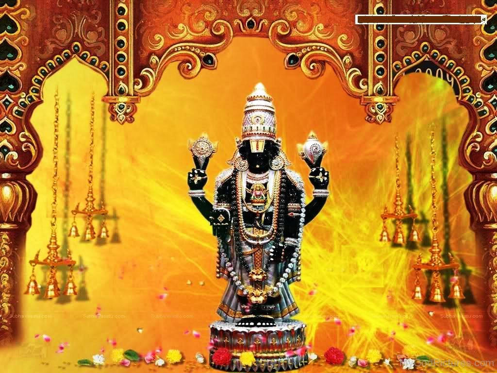Lord Venkateswara, black, gold jewelry, SD Desktop Wallpaper