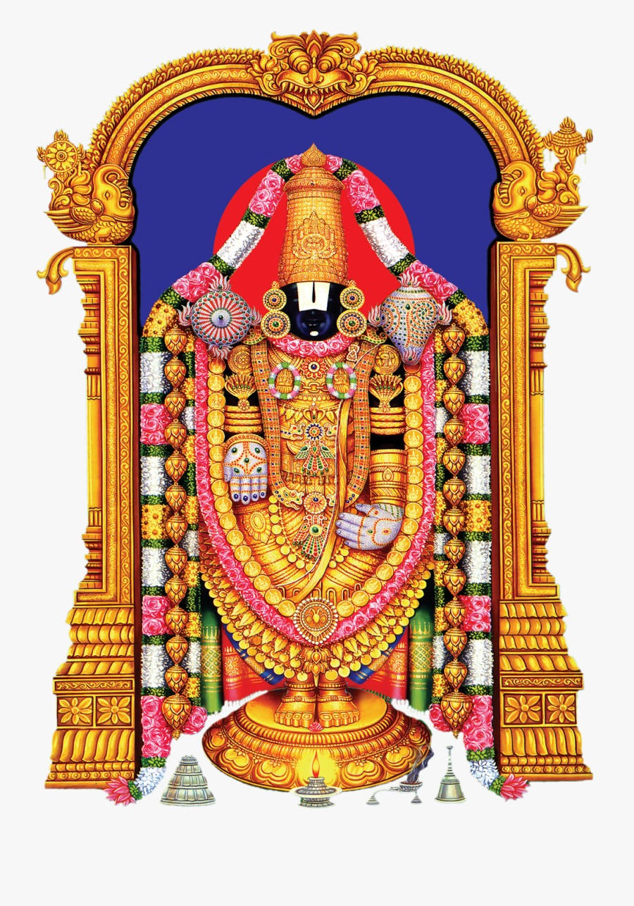 Lord Venkateswara, golden deity statue, ornate arches, HD Phone Wallpaper