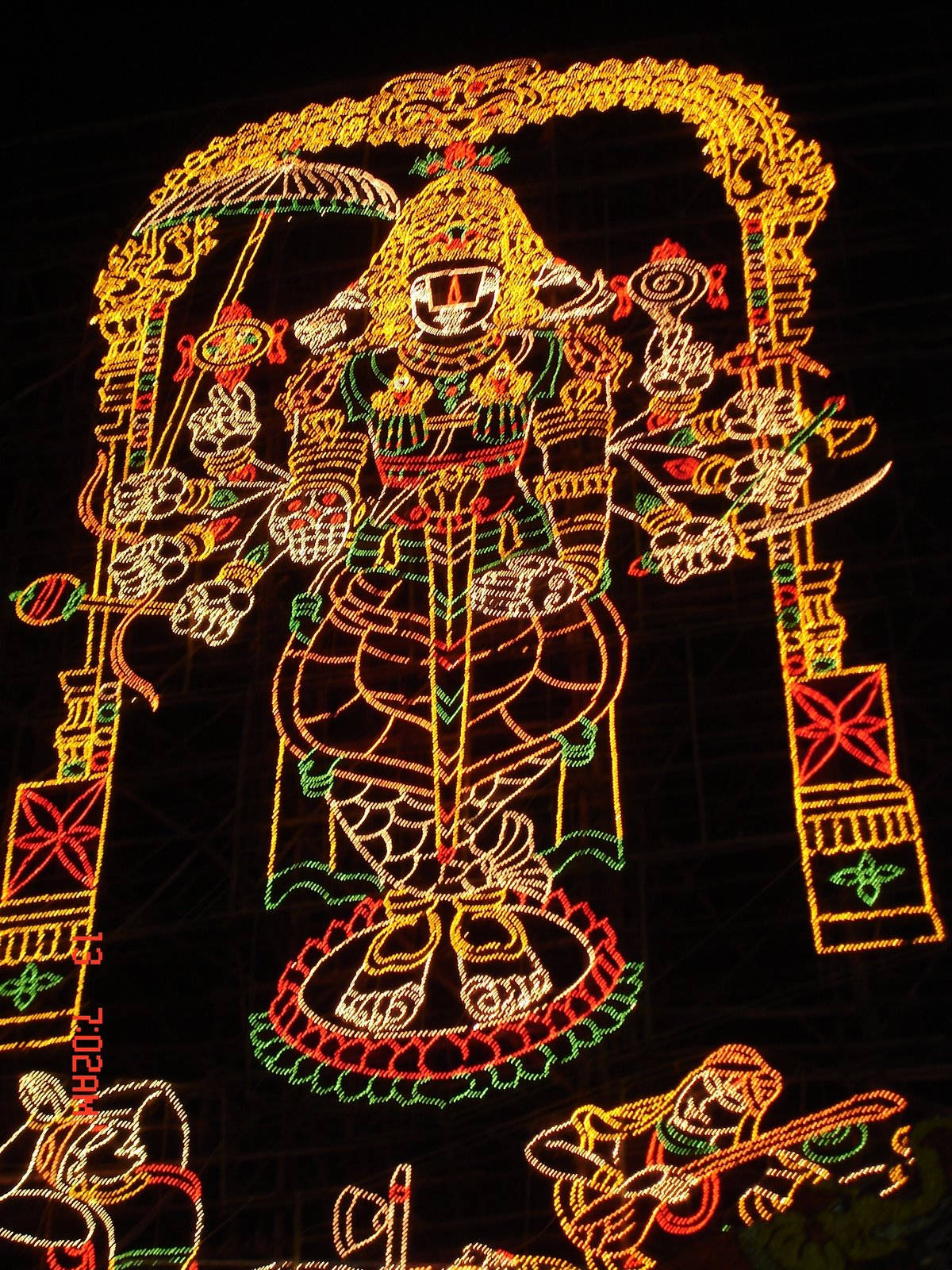 Lord Venkateswara, multi-armed Hindu deity, colorful lights, HD Phone Wallpaper