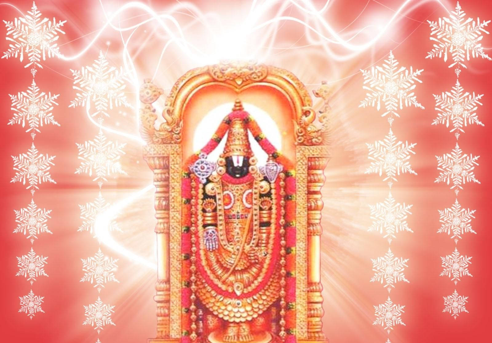 Lord Venkateswara, golden deity, ornate shrine, HD Desktop Wallpaper