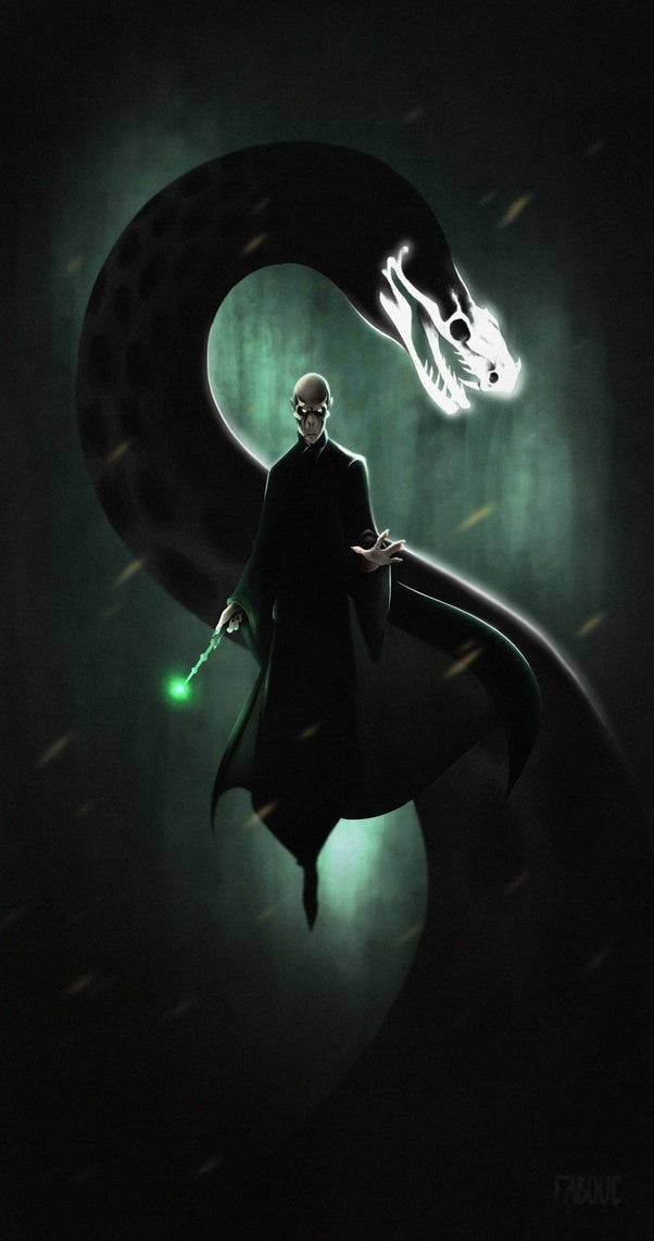 Lord Voldemort, green wand, luminous skull head, SD Phone Wallpaper