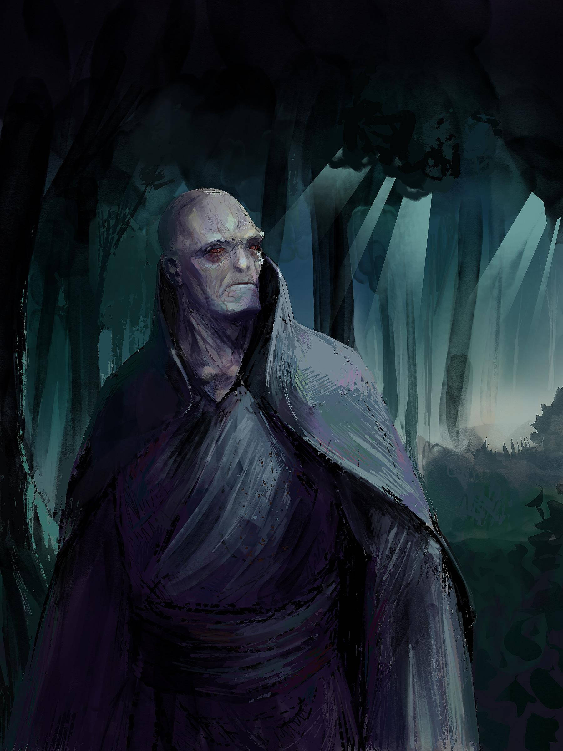 Lord Voldemort, dark forest, bald, Full HD Phone Wallpaper