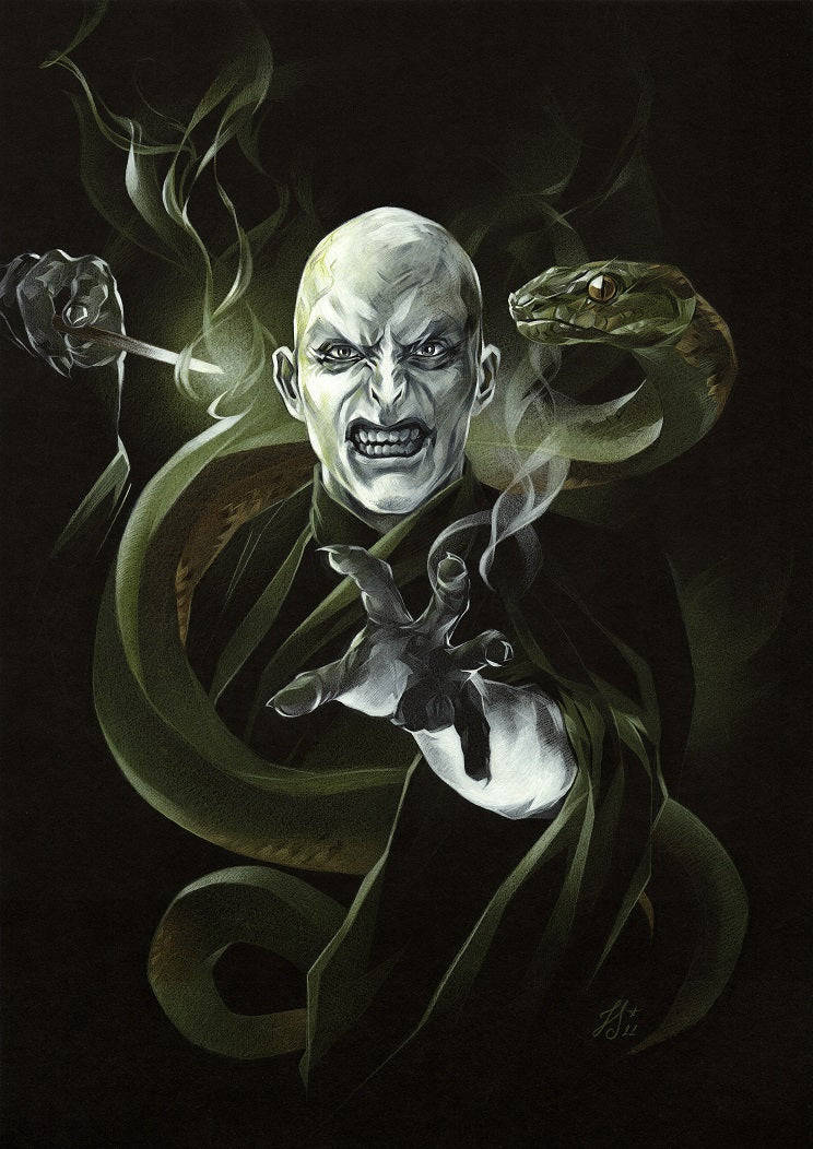 Lord Voldemort, glowing eyes, snake, SD Phone Wallpaper
