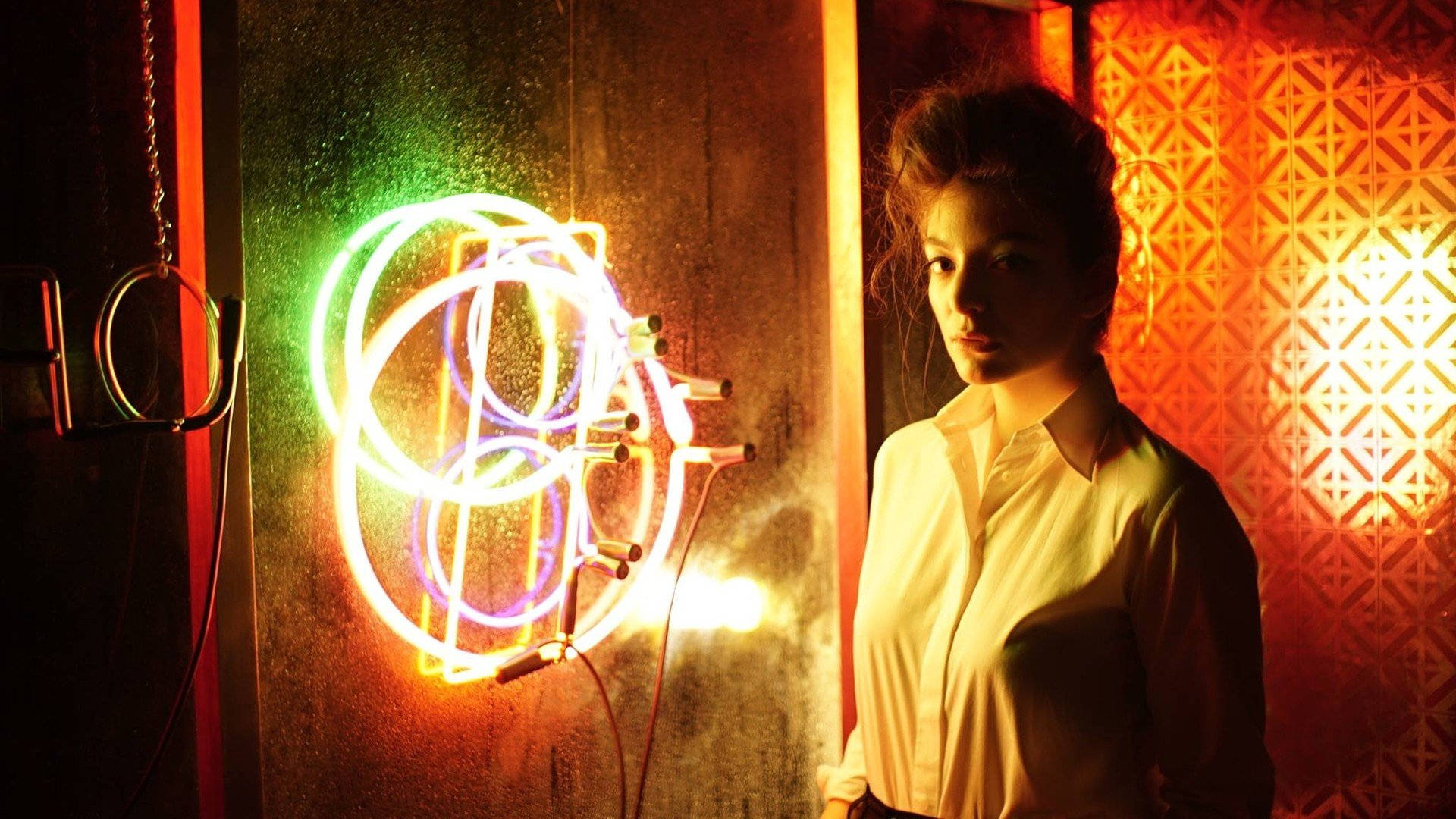 Lorde, neon art piece, colorful light, Full HD Desktop Wallpaper