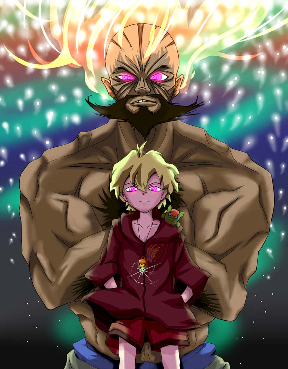 Lordgenome, glowing hair, pink eyes, HD Phone Wallpaper