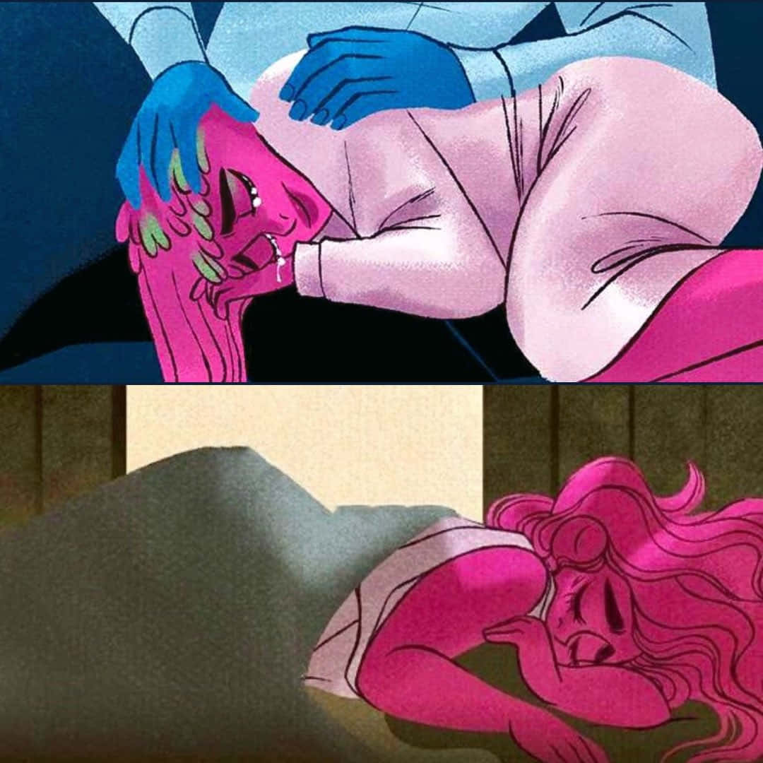 Lore Olympus Webtoon, pink hair, pink skin, SD Desktop Wallpaper