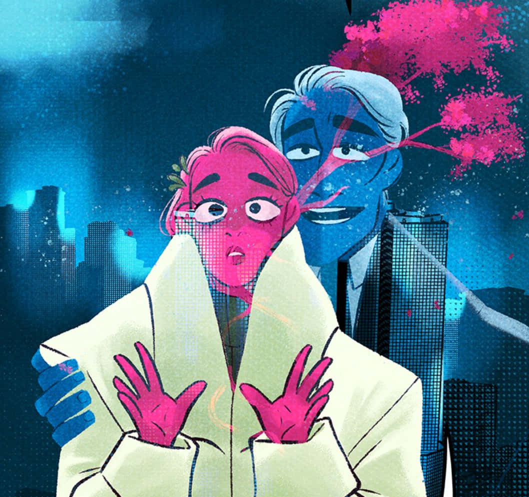 Lore Olympus Webtoon, pink-skinned woman, white coat, SD Desktop Wallpaper