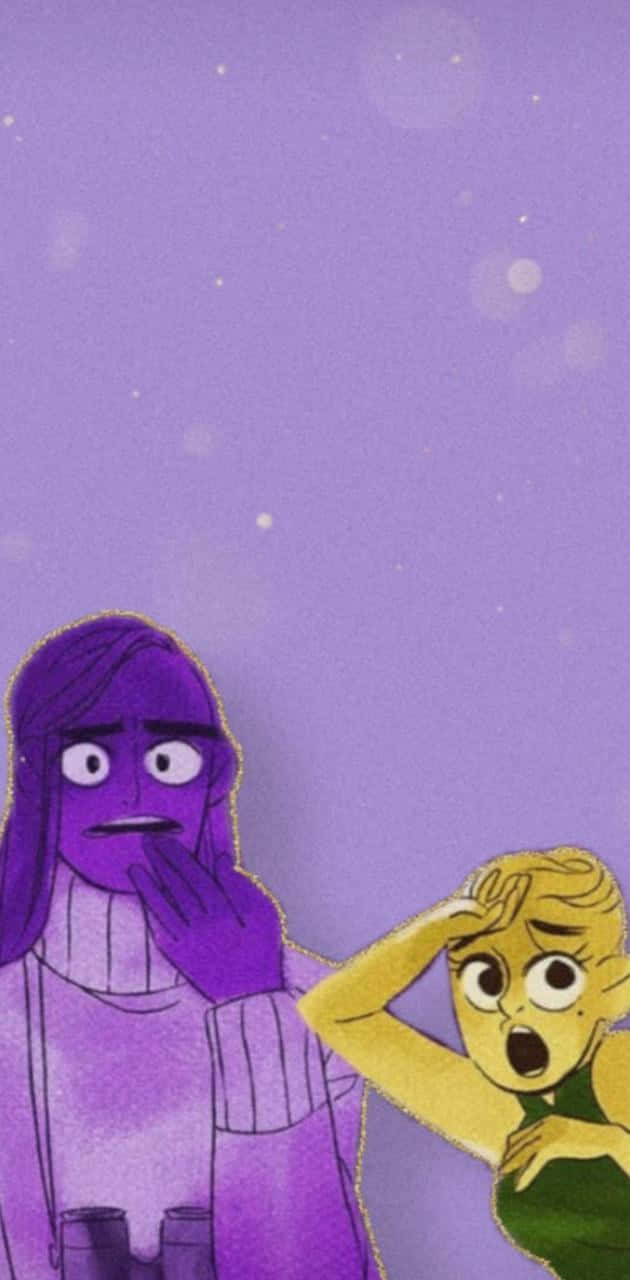 Lore Olympus Webtoon, purple starry background, cartoon characters, HD Phone Wallpaper