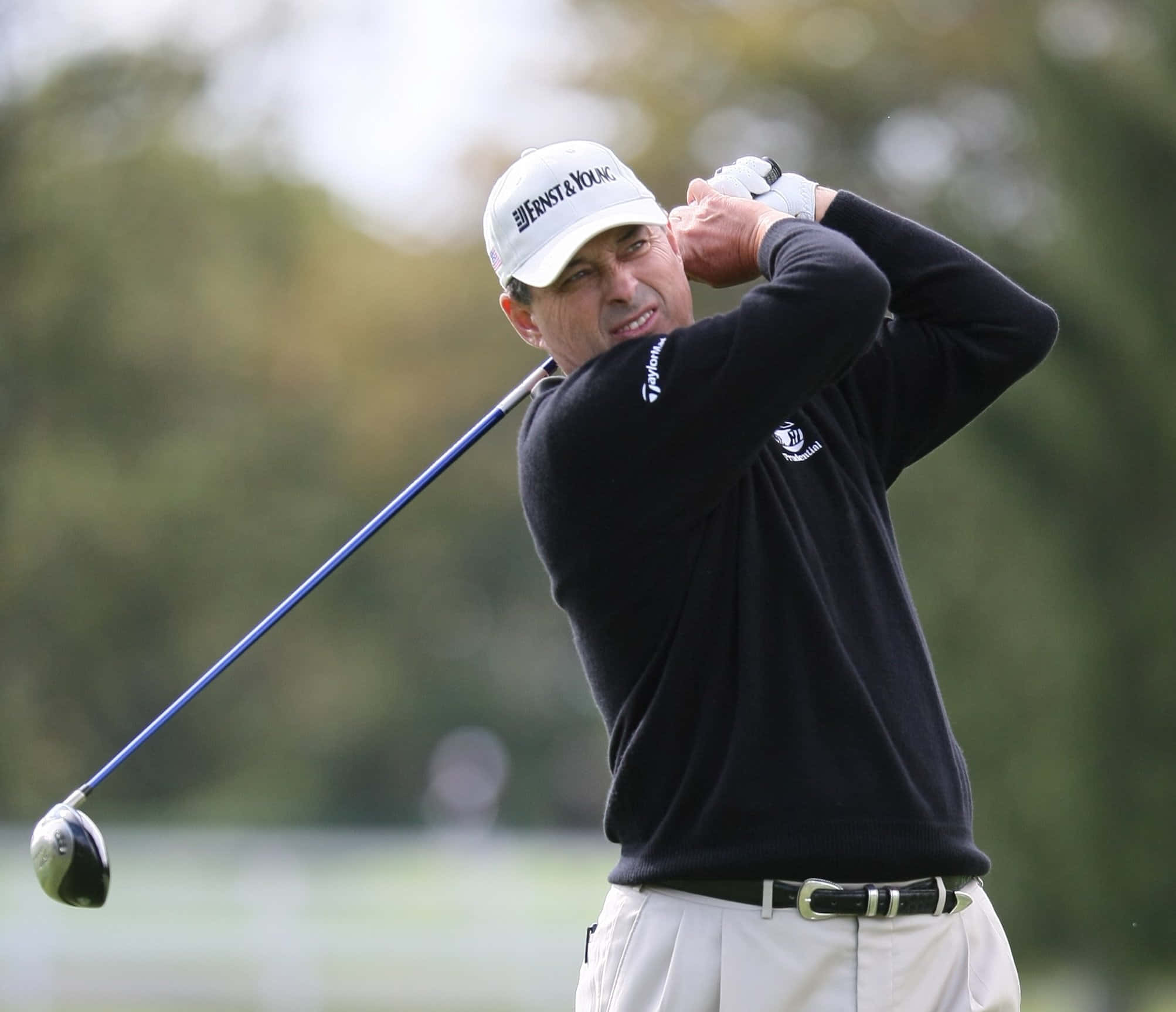 Loren Roberts, golfer, mid-swing, Full HD Desktop Wallpaper