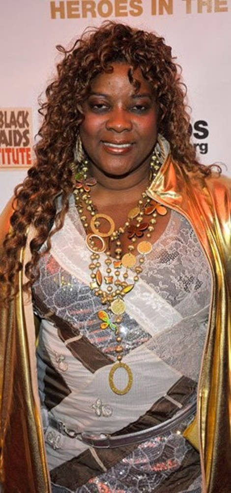 Loretta Devine, gold jacket, curly hair, SD Phone Wallpaper