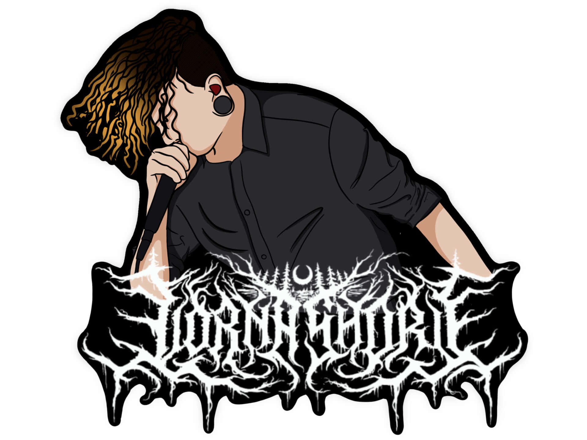 Lorna Shore, vocalist, black shirt, Full HD Desktop Wallpaper
