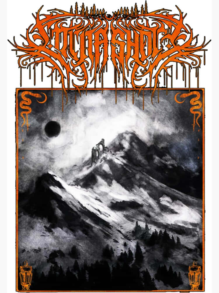 Lorna Shore, black and white mountain scene, castle ruin, SD Phone Wallpaper