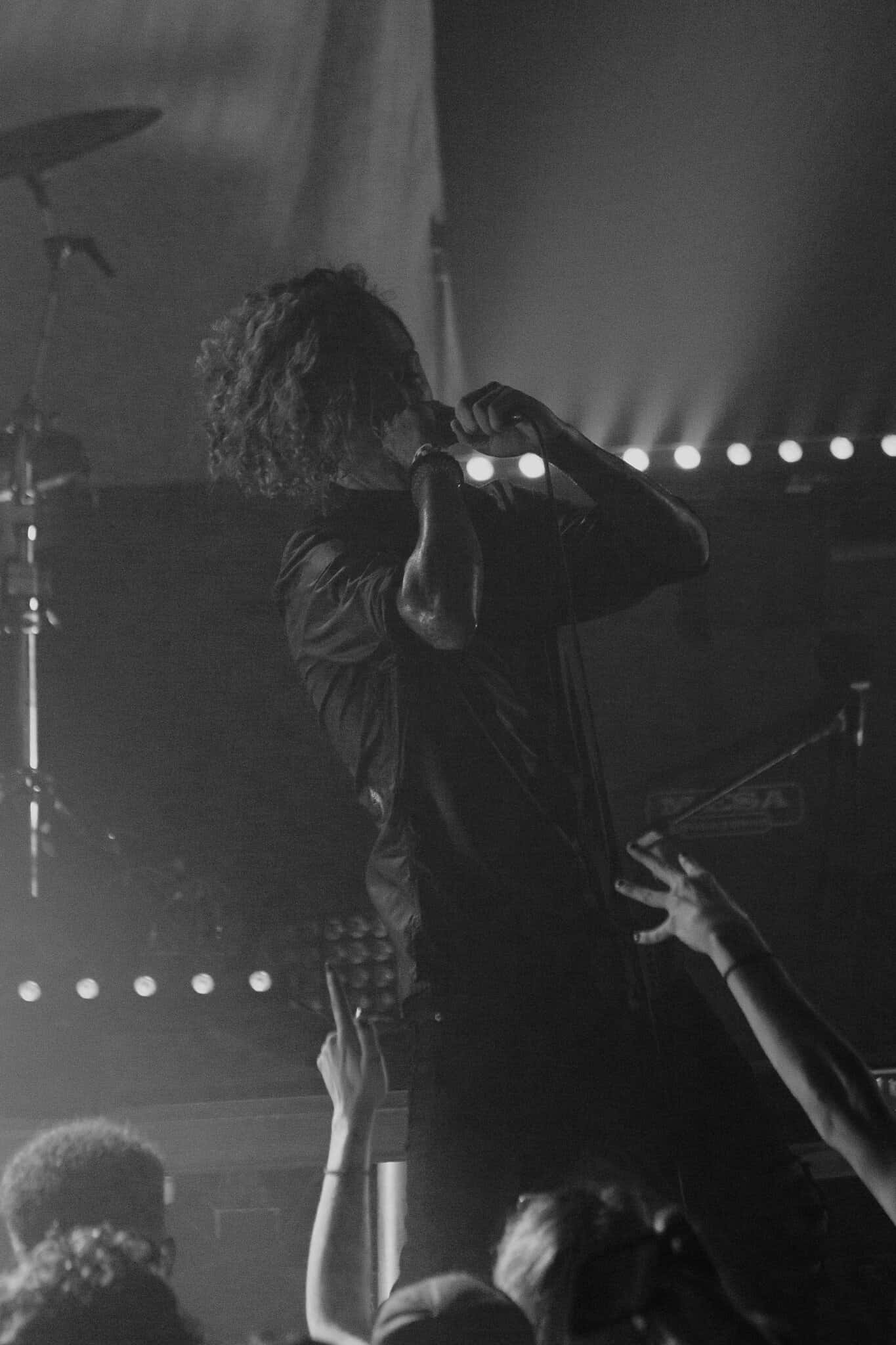 Lorna Shore, live performance, monochrome, Full HD Phone Wallpaper