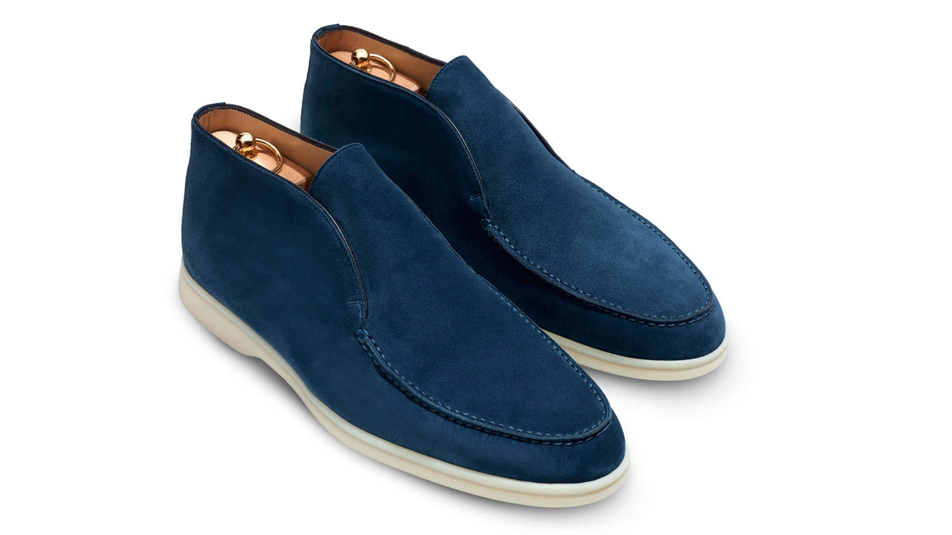 Loro Piana, Open-Walk Deck Shoe, navy blue suede, Full HD Desktop Wallpaper