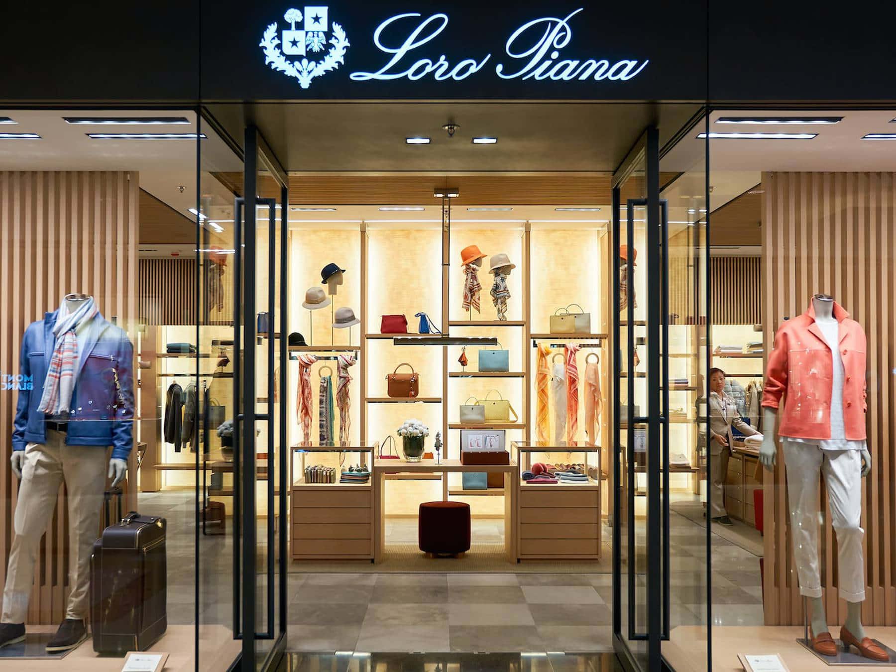 Loro Piana, glass doors, mannequins, HD Desktop Wallpaper