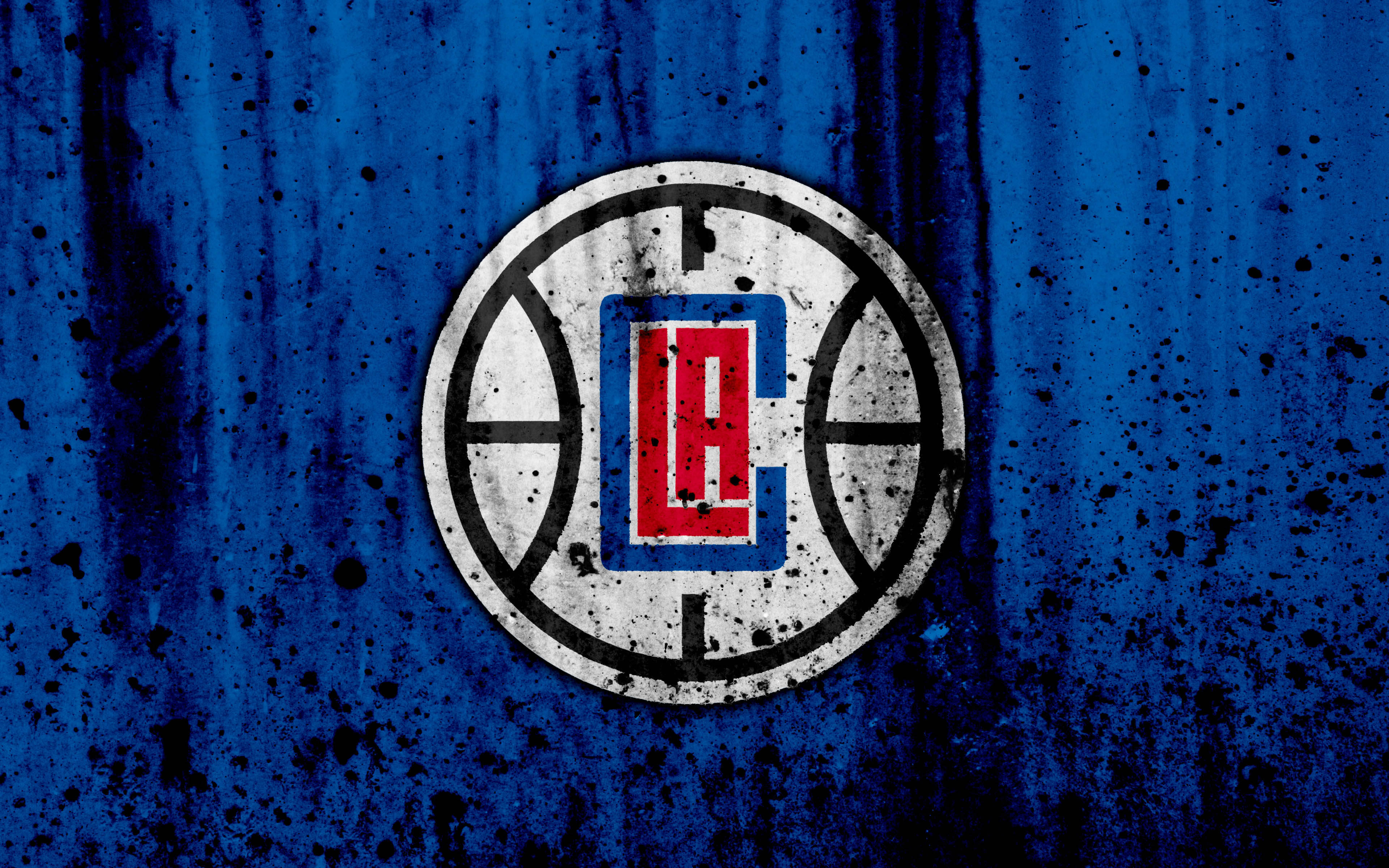 Los Angeles Clippers, blue, grunge, 4K Desktop Wallpaper