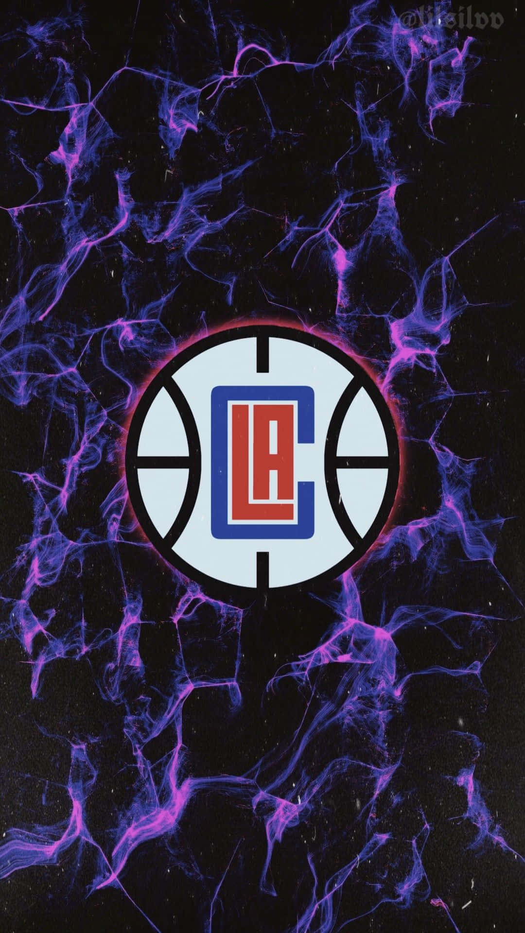 LA Clippers, dark purple neon, abstract, Full HD Phone Wallpaper