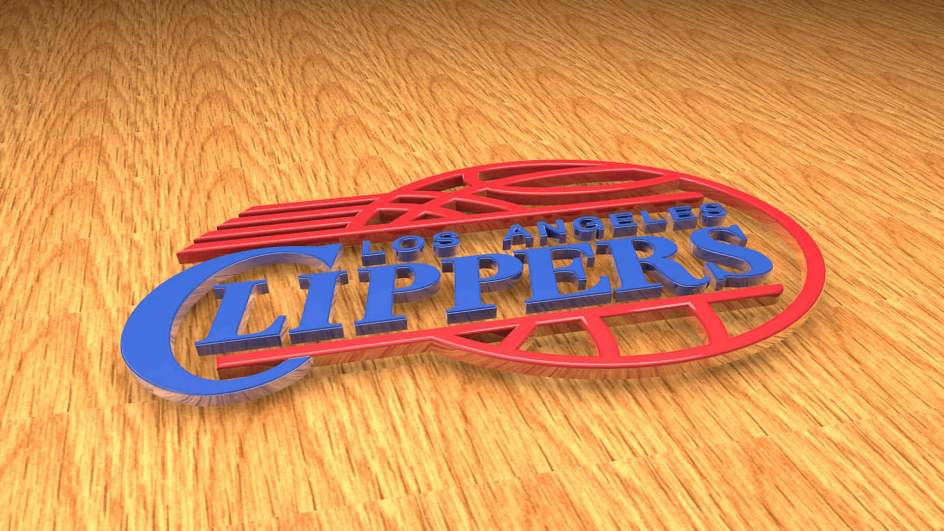 Los Angeles Clippers, 3d-rendered, polished wooden floor, Full HD Desktop Wallpaper