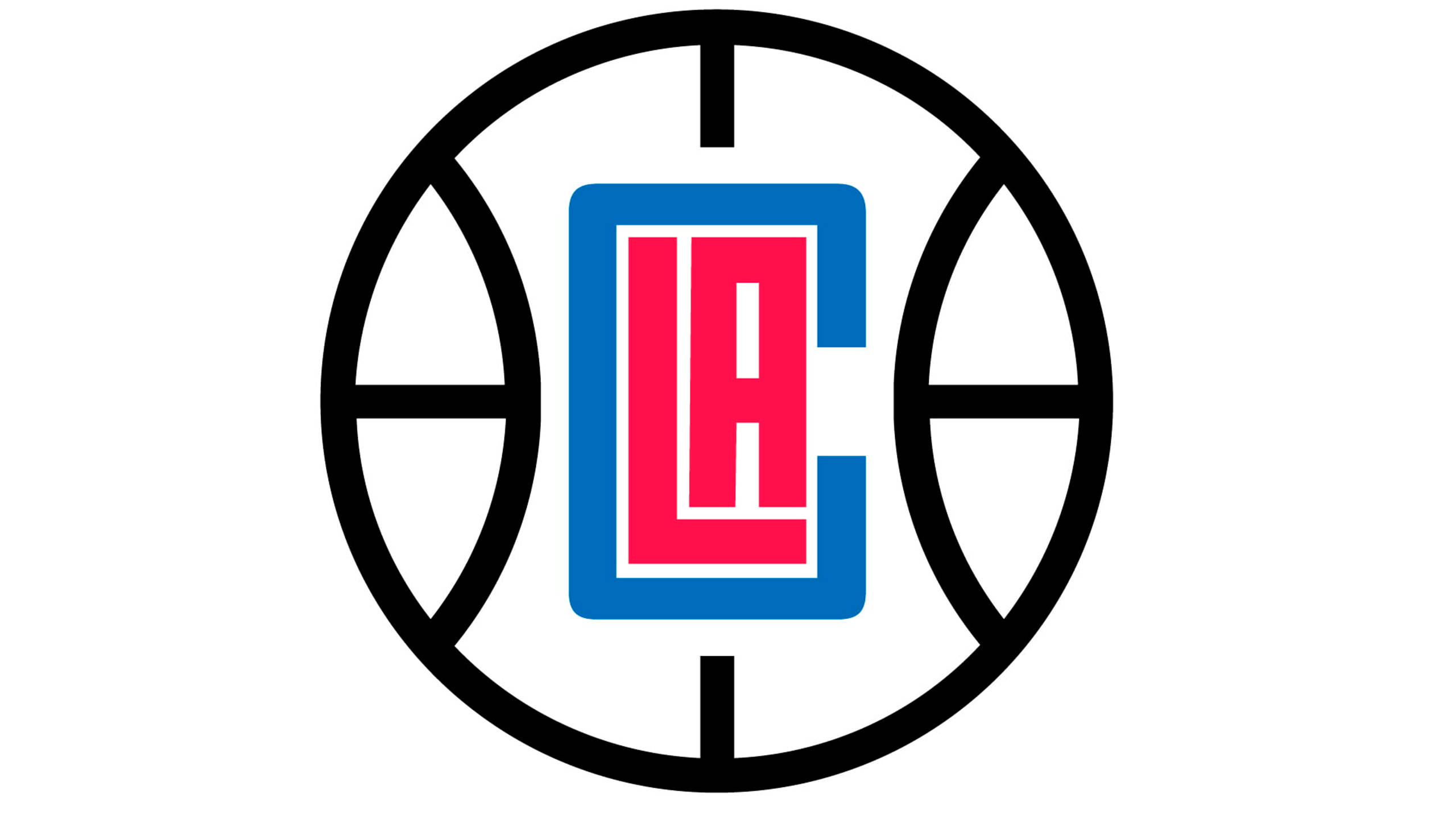 Los Angeles Clippers, 2015 logo, black outline, 2K Desktop Wallpaper