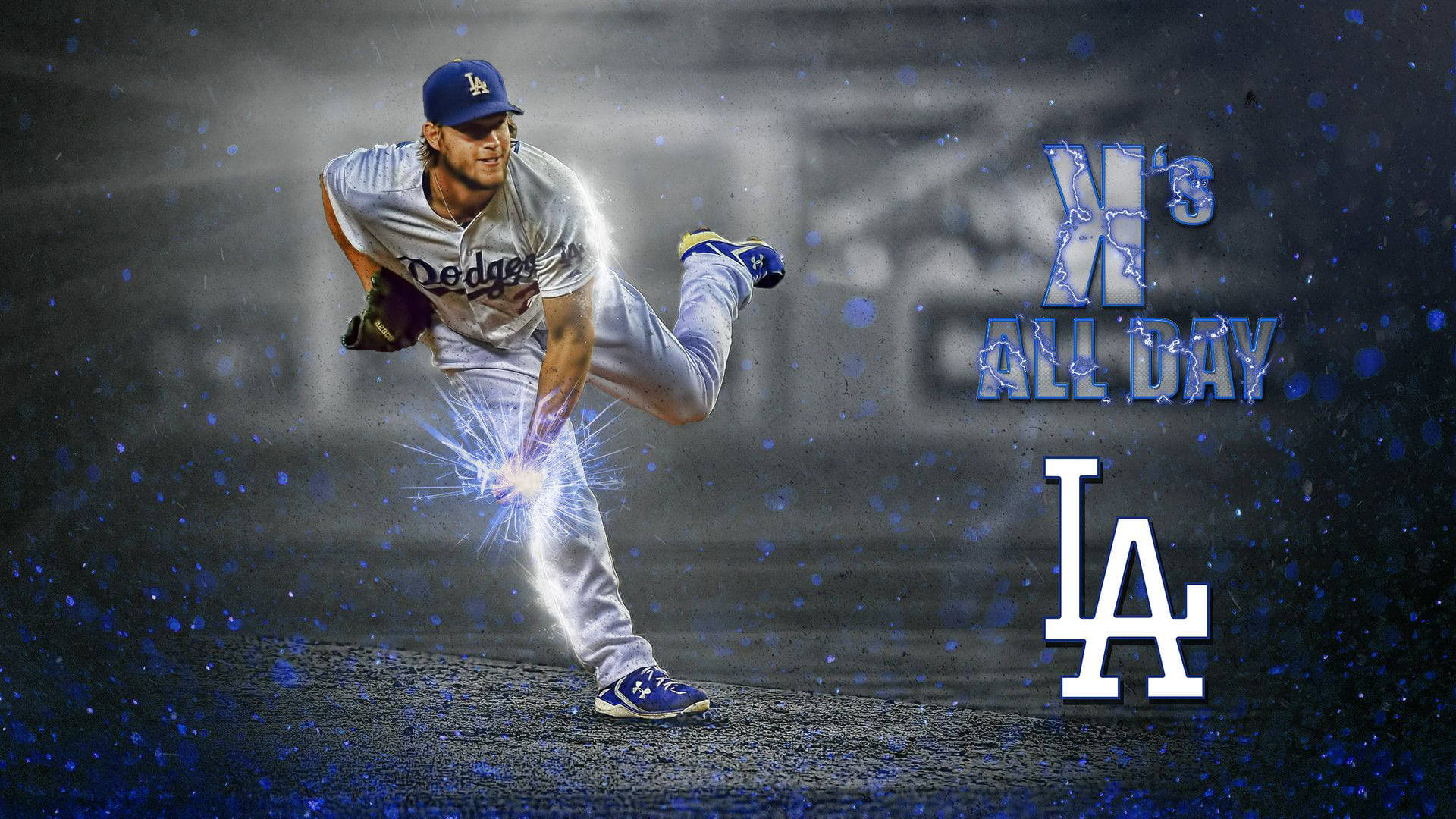 Los Angeles Dodgers, electric blue energy, baseball pitcher, Full HD Desktop Wallpaper