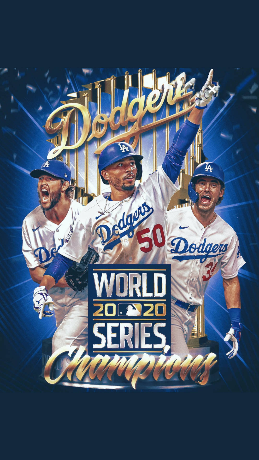 Los Angeles Dodgers, 2020 World Series trophy, baseball players, Full HD Phone Wallpaper