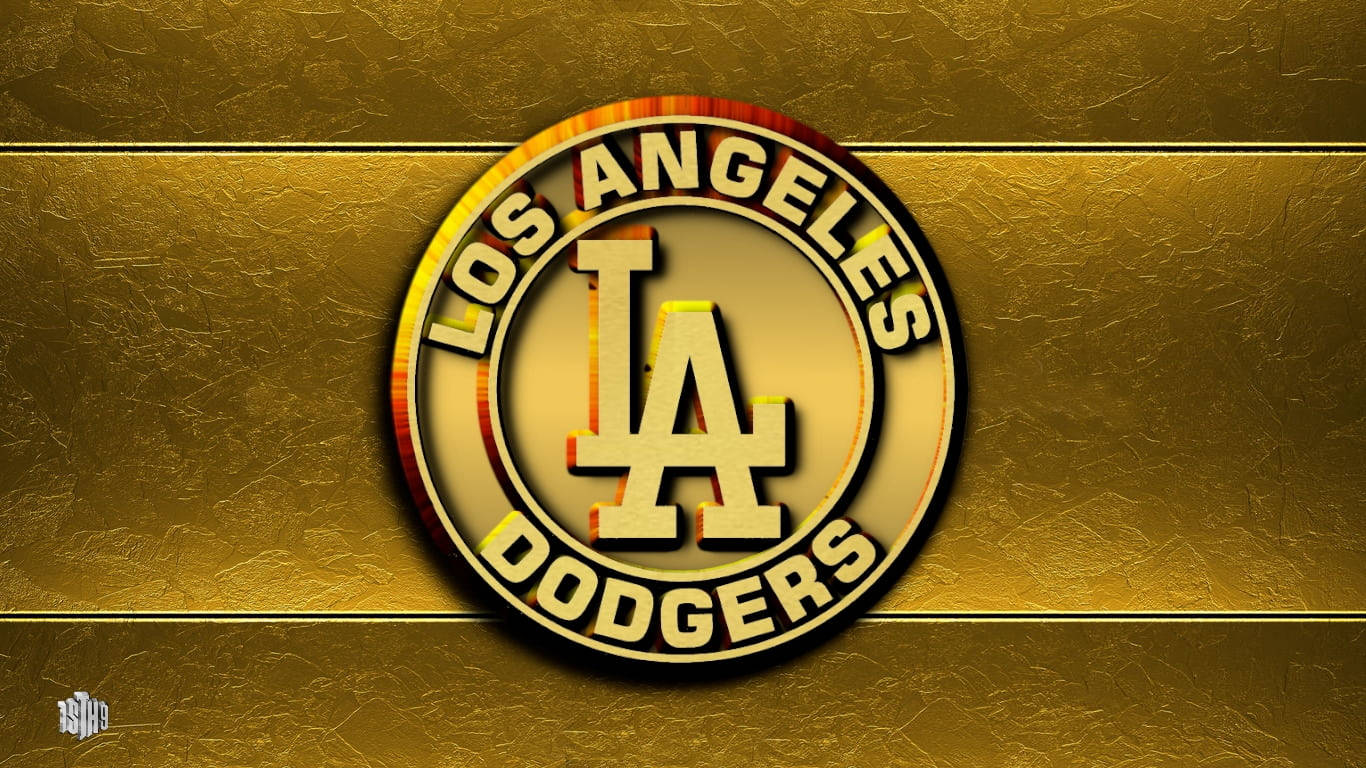 Los Angeles Dodgers, golden logo, gold, HD Desktop Wallpaper