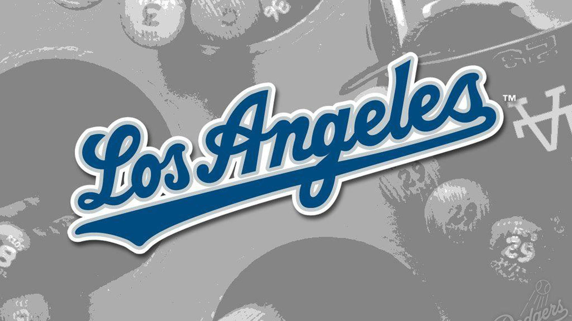 Los Angeles Dodgers, blue, white outline, Full HD Desktop Wallpaper