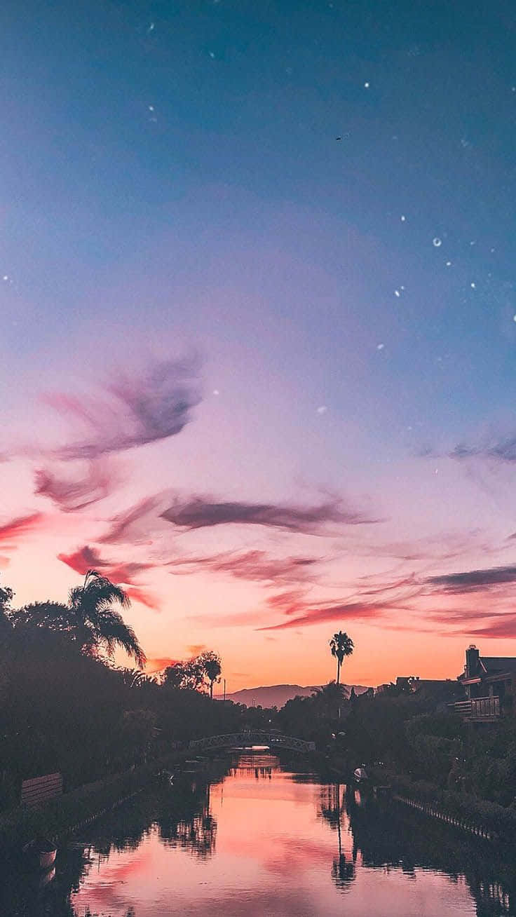Los Angeles, iPhone, twilight sky, HD Phone Wallpaper