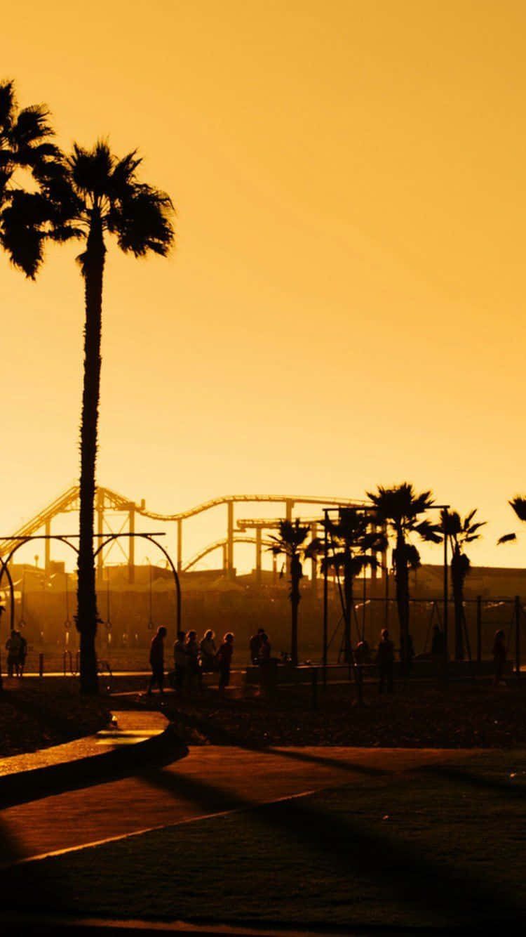 iPhone, Los Angeles, palm trees, HD Phone Wallpaper