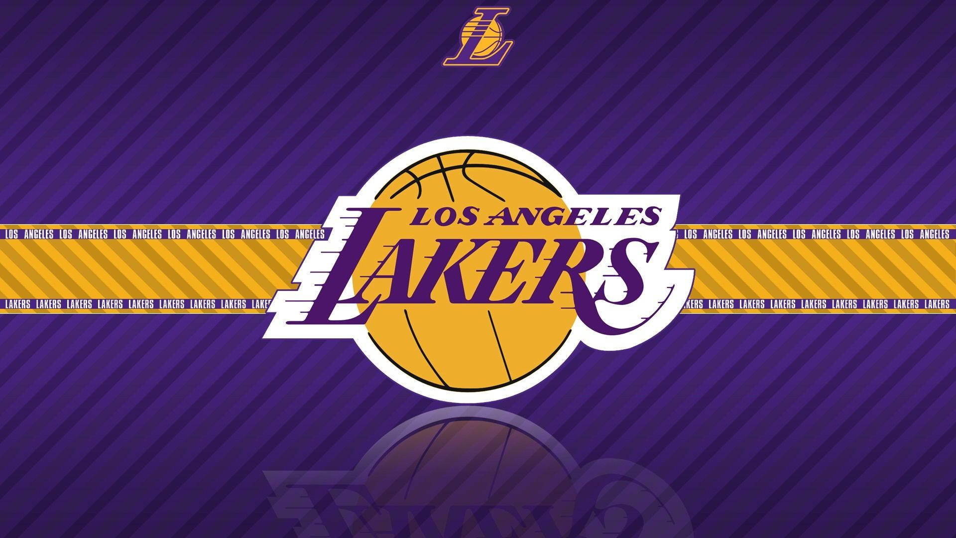 Los Angeles Lakers, glossy purple, purple diagonal striped background, Full HD Desktop Wallpaper