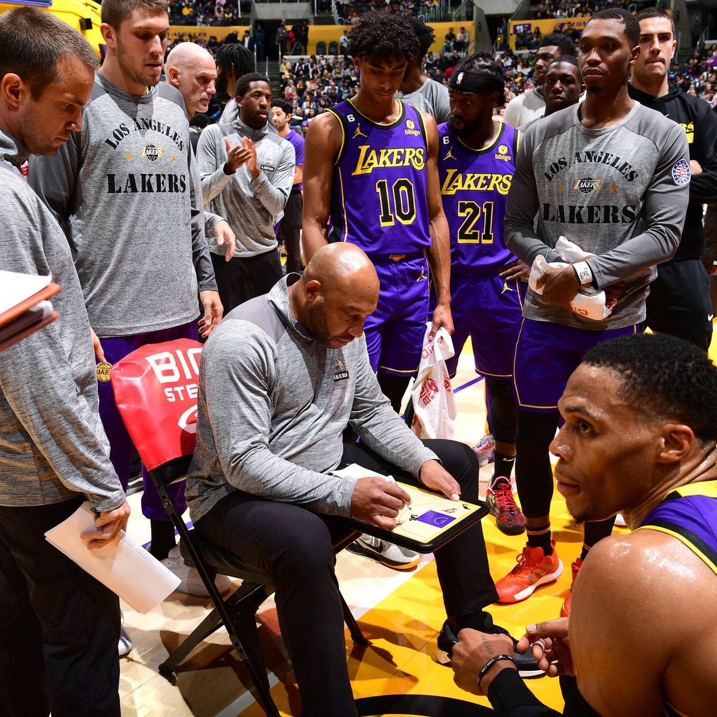 Los Angeles Lakers, coach, timeout, HD Desktop Wallpaper