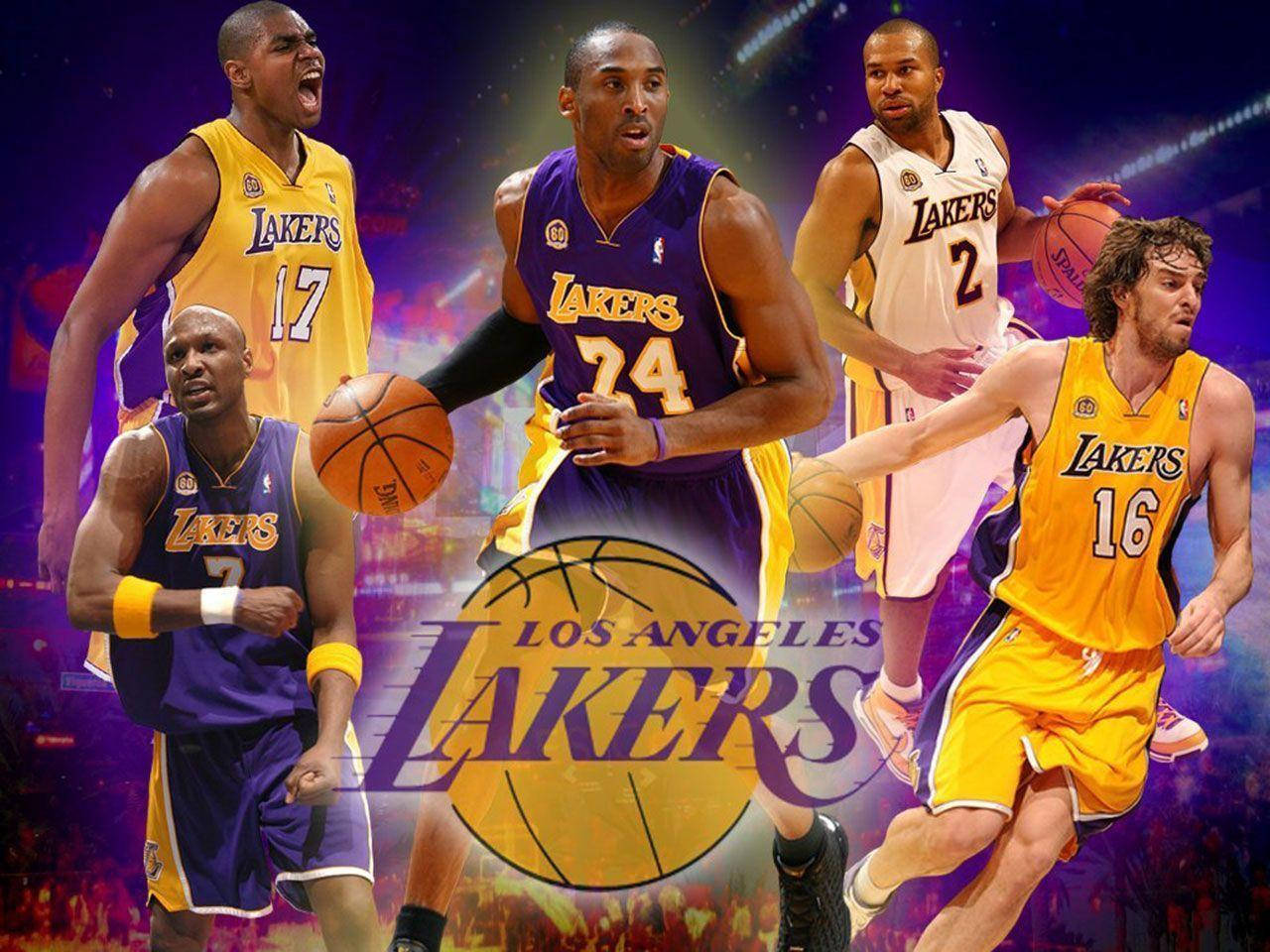 Los Angeles Lakers, purple, gold, HD Desktop Wallpaper