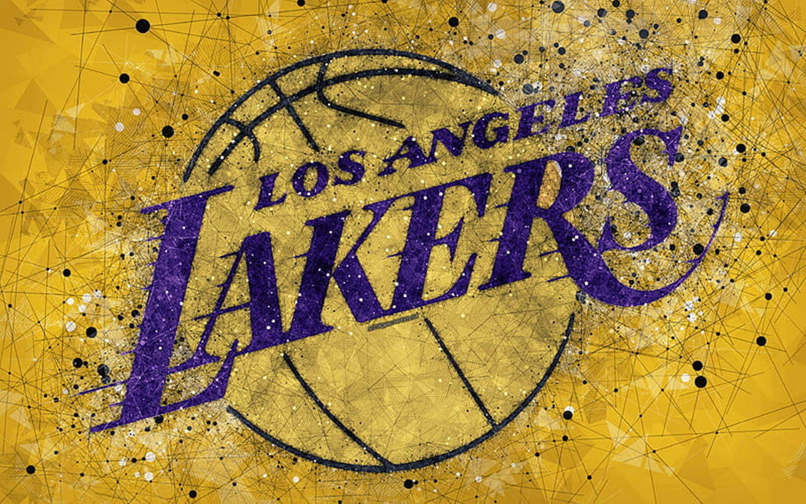 Los Angeles Lakers, purple, golden, HD Desktop Wallpaper