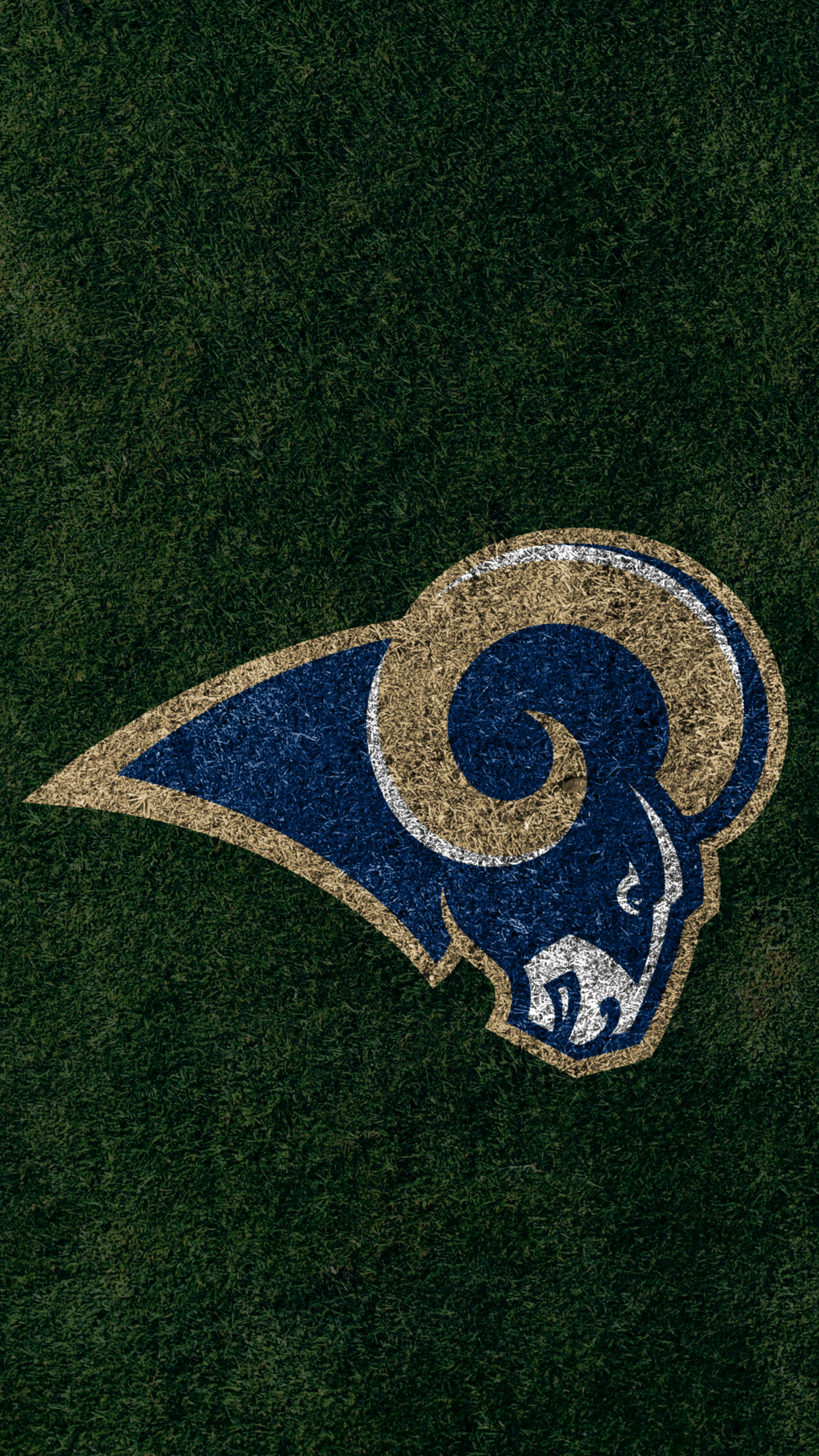 Los Angeles Rams, dark logo, dark green turf, 4K Phone Wallpaper