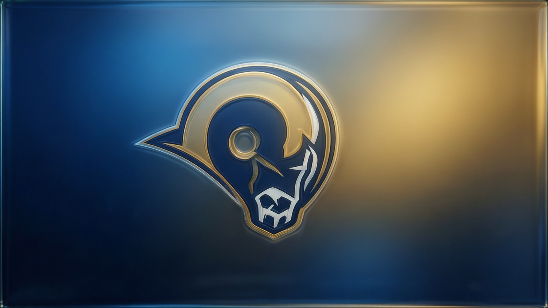 Los Angeles Rams, gradient gloss, gold and blue ram head logo, Full HD Desktop Wallpaper